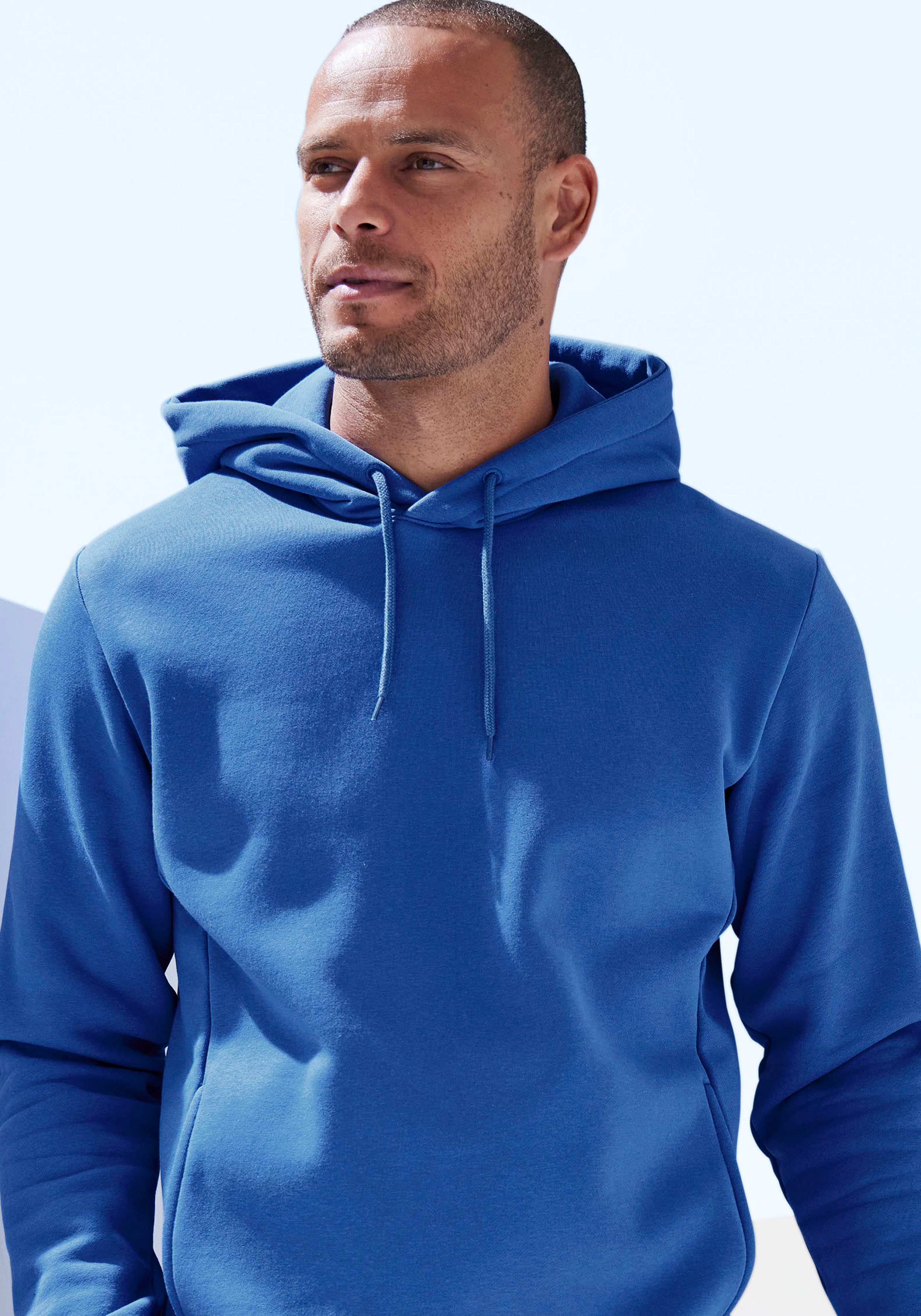 John Devin Hoodie Langarm, sweatshirt met ronde hals en capuchon, katoenmix