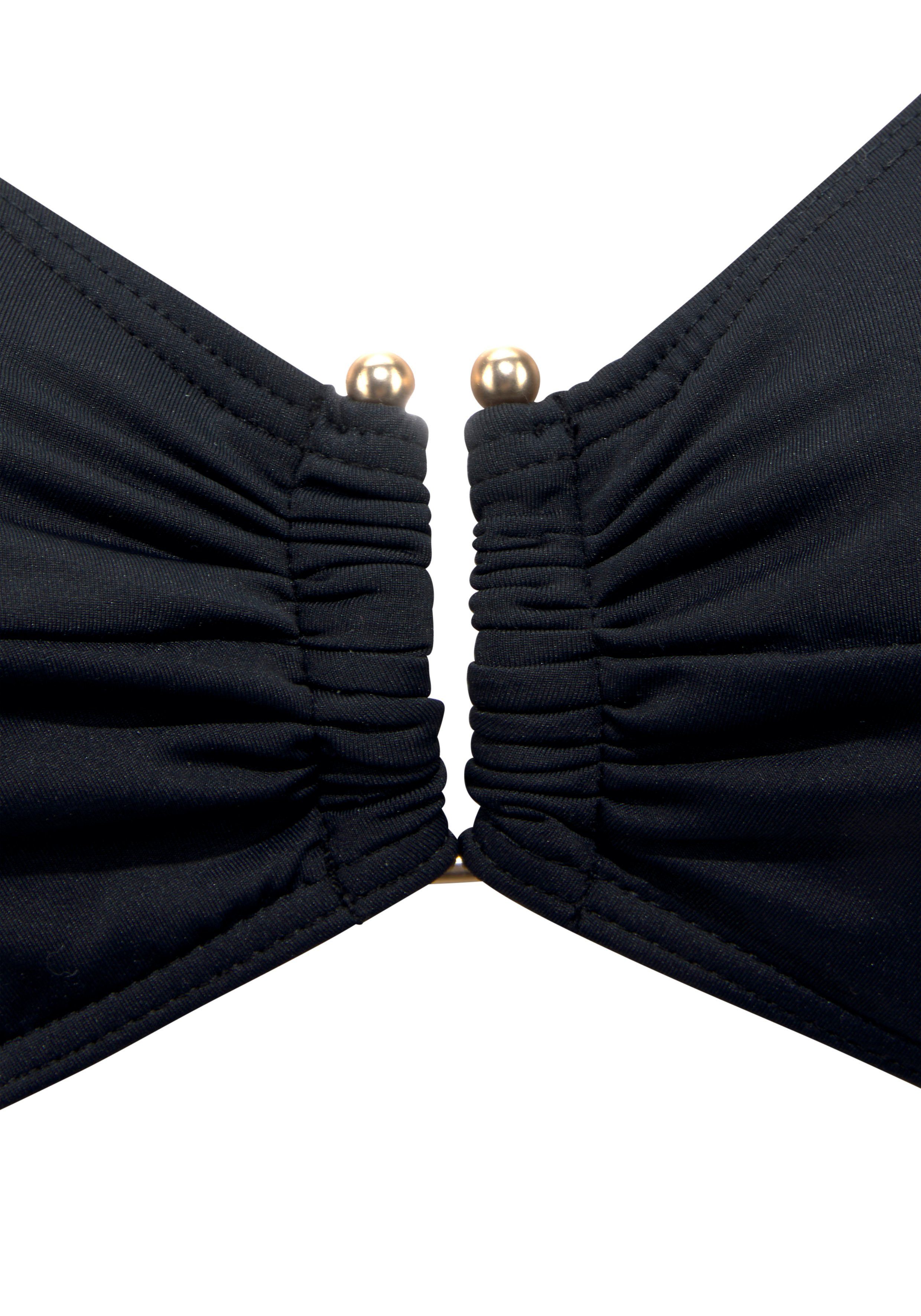 Lascana Beugelbikinitop Italy met goudkleurige accessoire