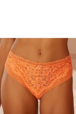 s.oliver red label beachwear stringpants charline van gebloemd kant in transparante look oranje