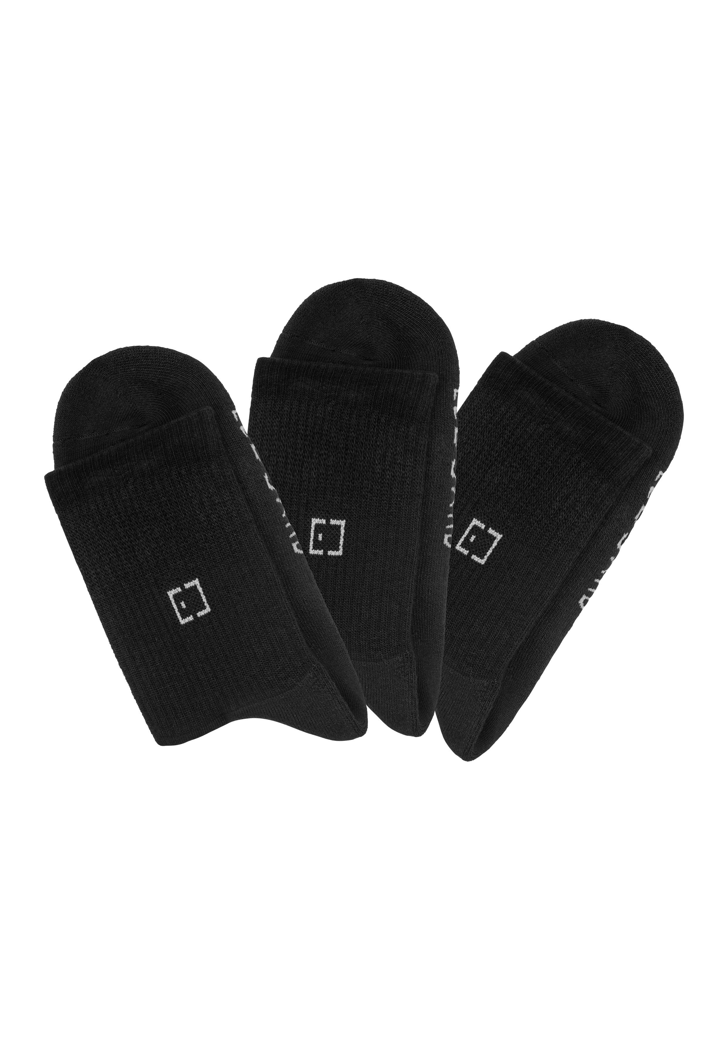 Elbsand Sokken met frotté en gebreid merklogo (set, 3 paar)