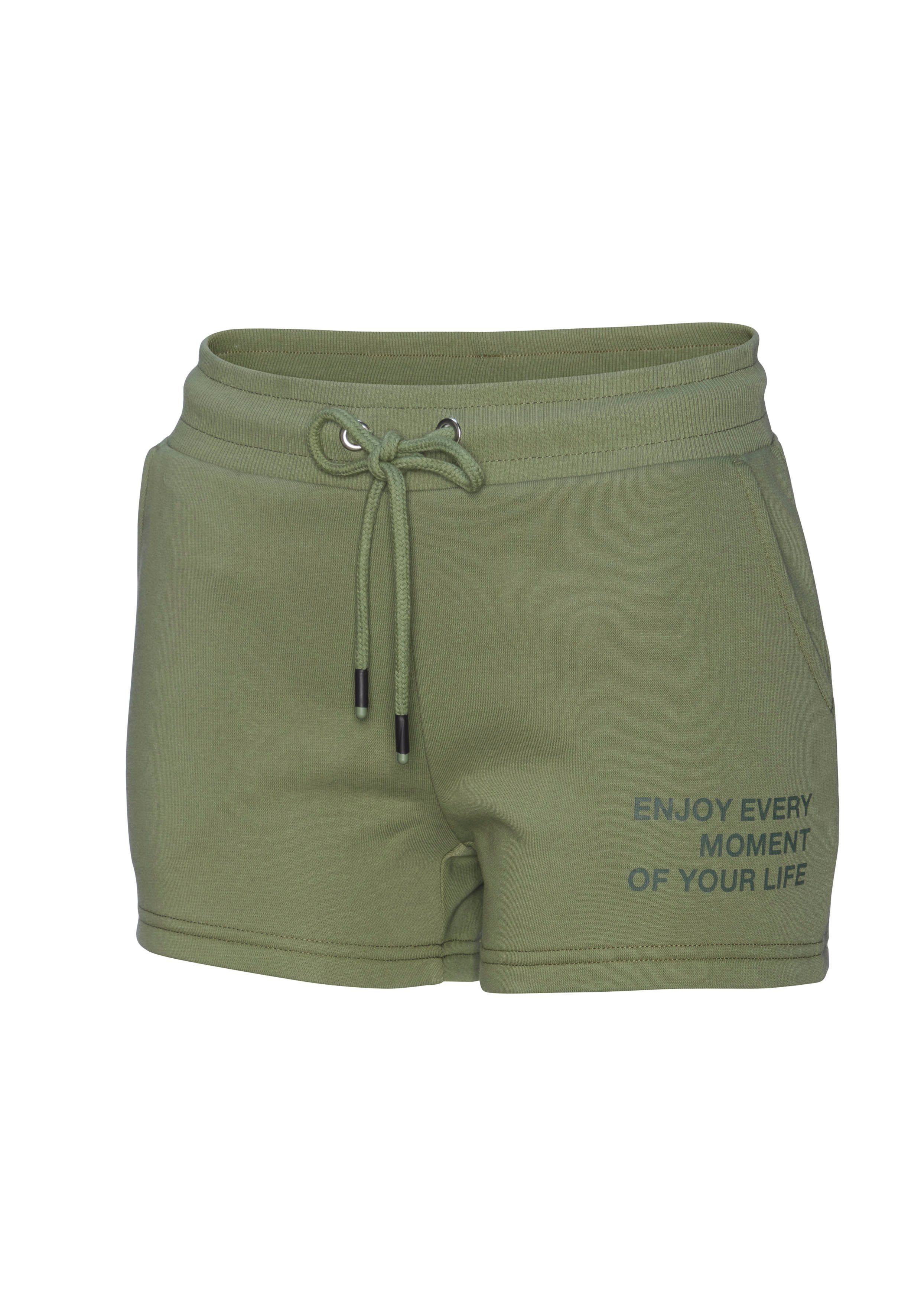 Buffalo Sweatshort met statement print, loungewear