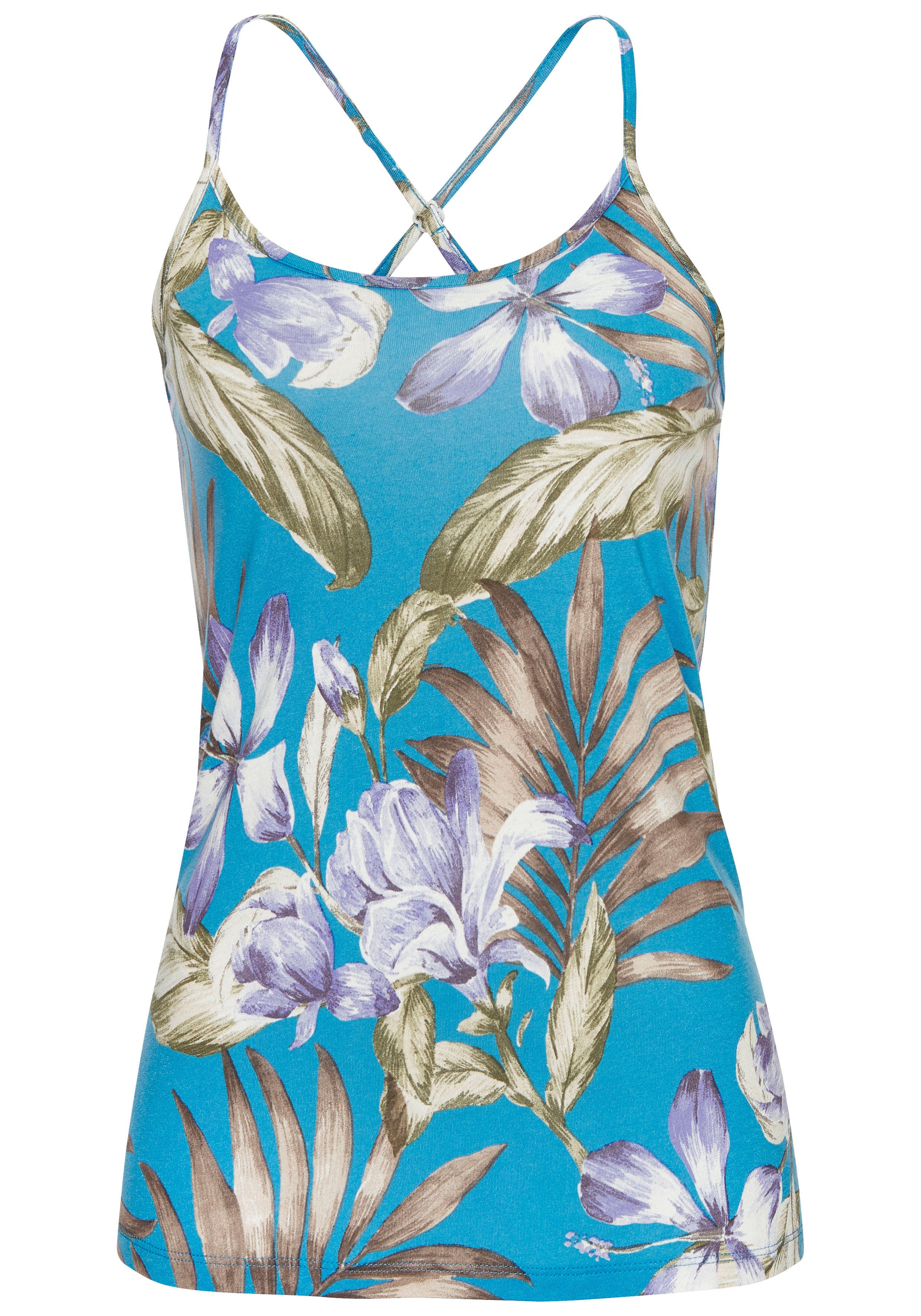 Lascana Top met spaghettibandjes met alloverdruk, zomertop, jerseytop