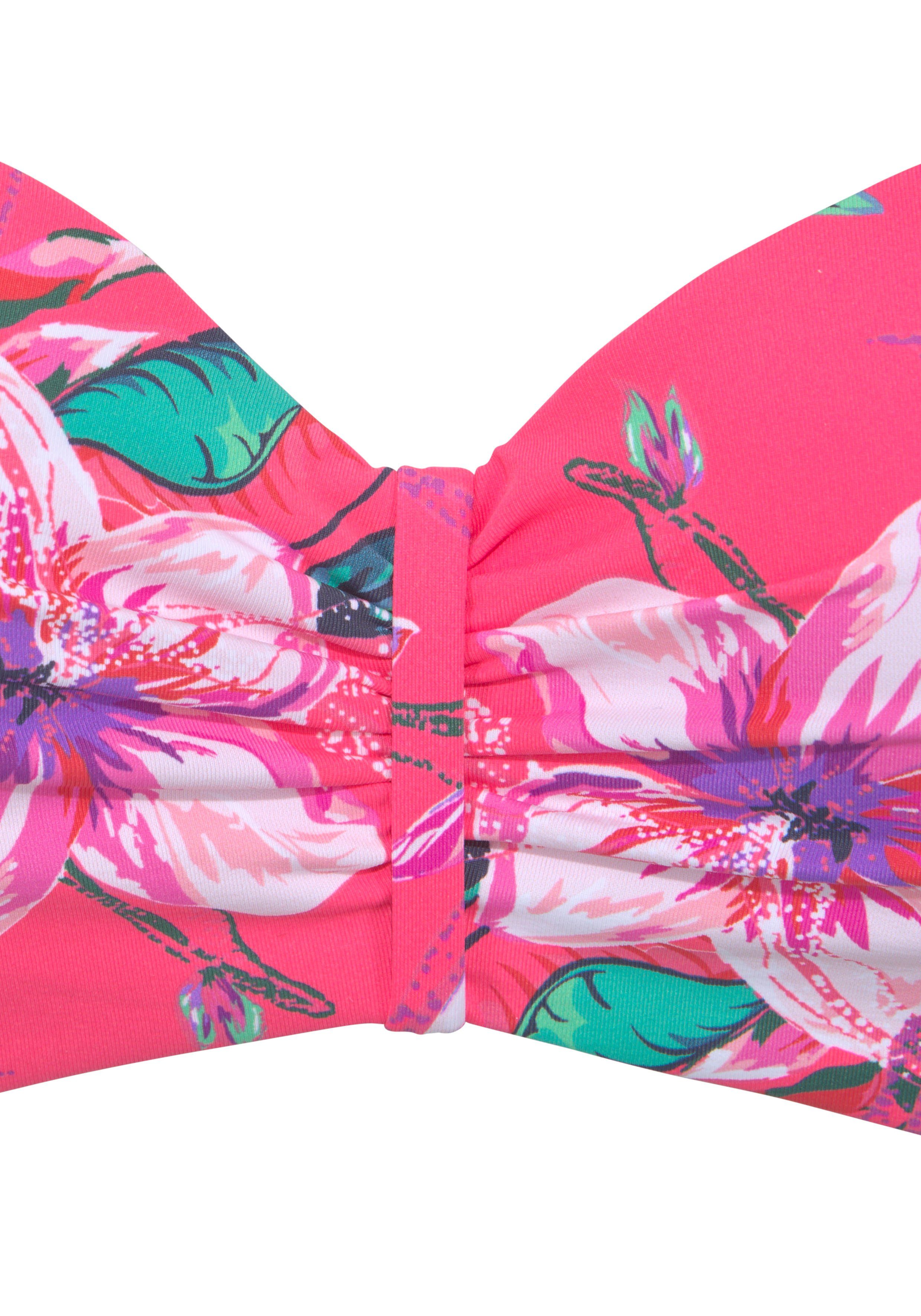 Lascana Beugelbandeau bikinitop MALIA met tropische print