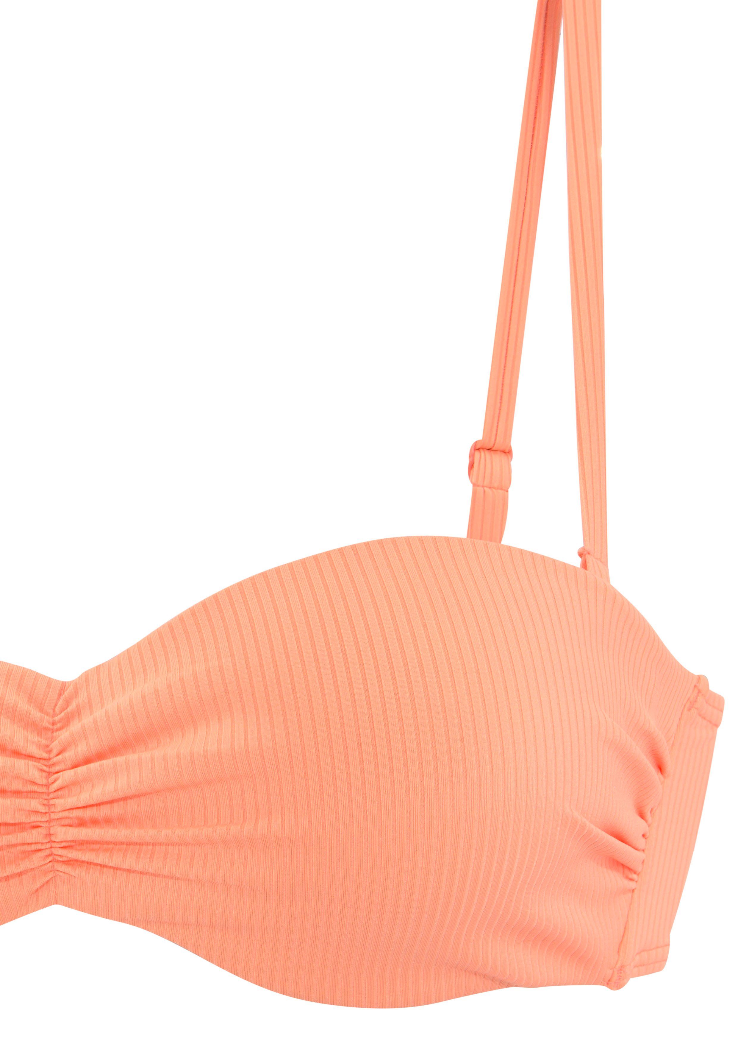 Venice Beach Bandeau-bikinitop Lucky van geribbelde structuurstof