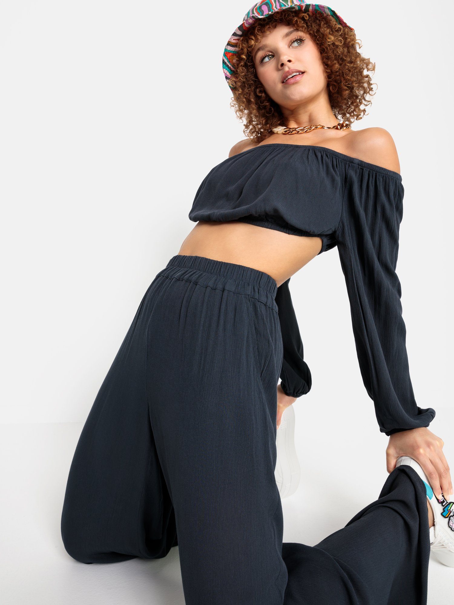 LSCN by LASCANA Comfortbroek van viscose-crêpe