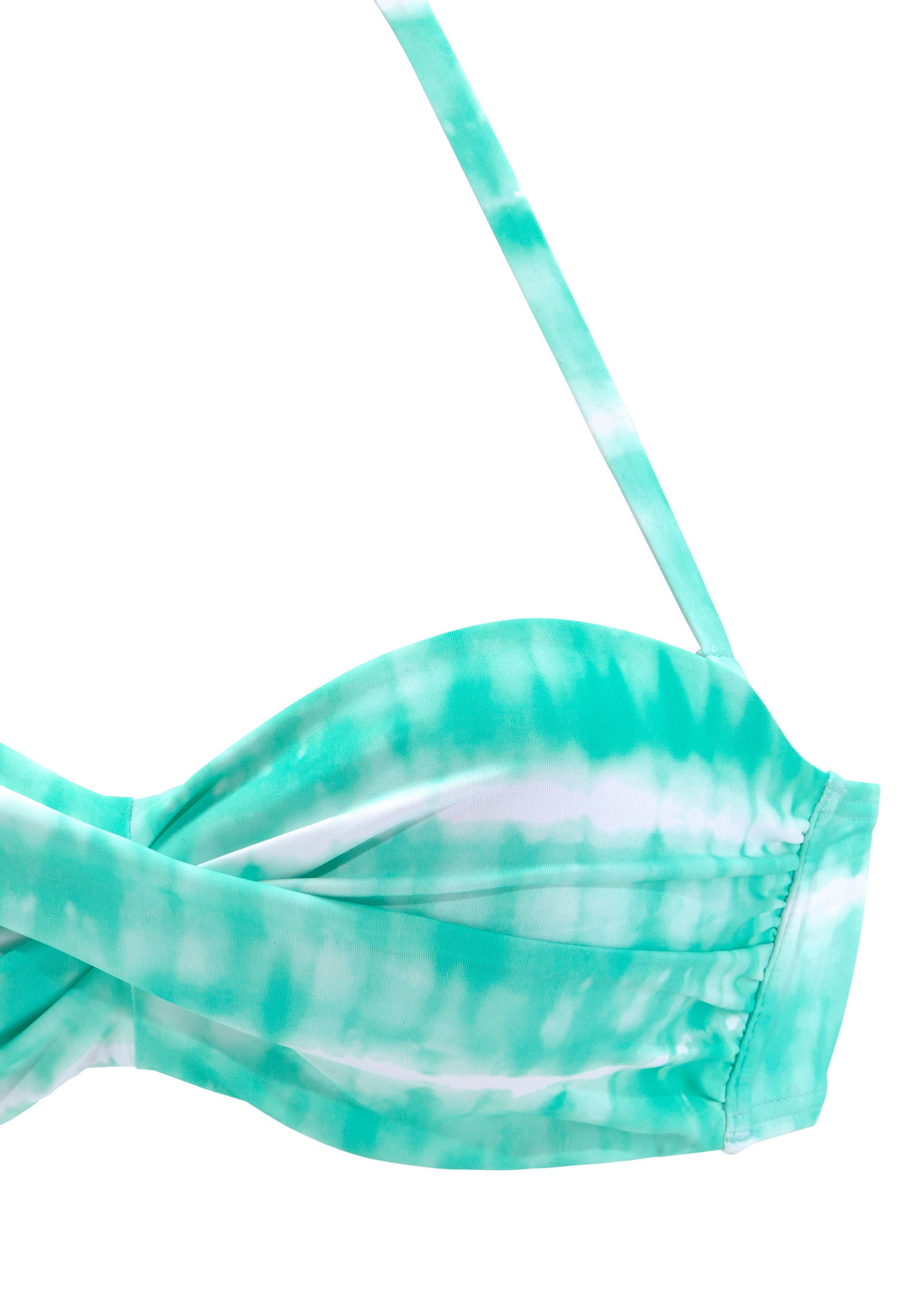 s.Oliver RED LABEL Beachwear Bikinitop met beugels Enja met batikprint en wikkel-look