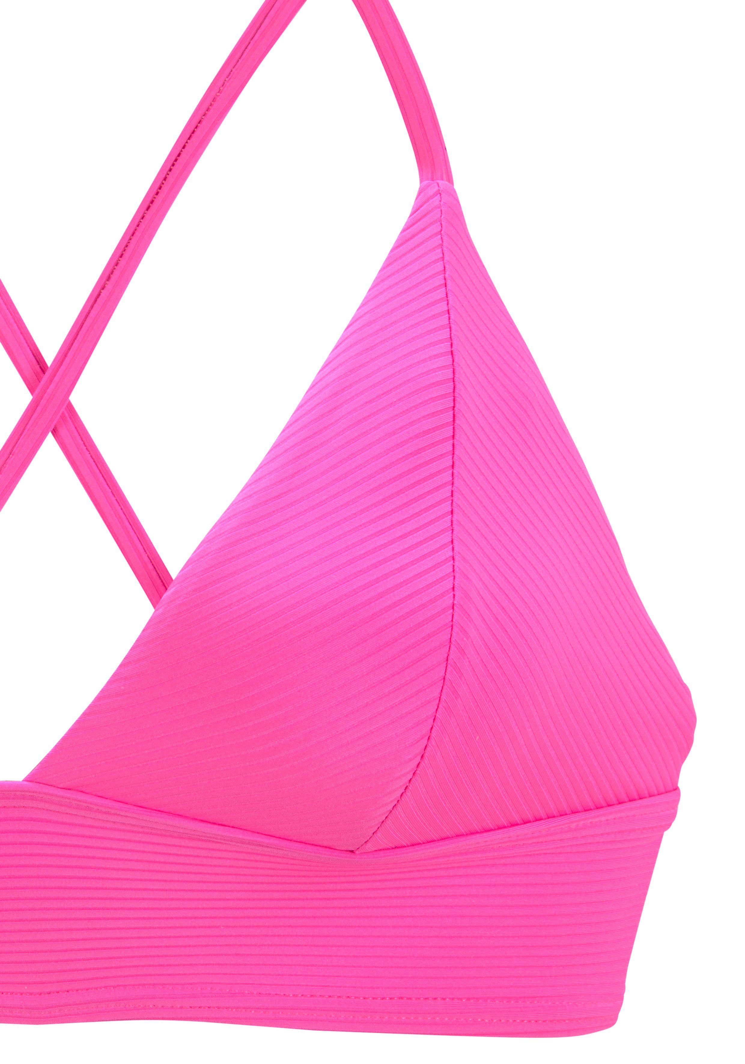 Venice Beach Triangel-bikinitop Lucky van geribbelde structuurstof