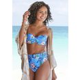 s.oliver red label beachwear highwaist-bikinibroekje maya met een afneembare riem en gesp in hoorn-look blauw