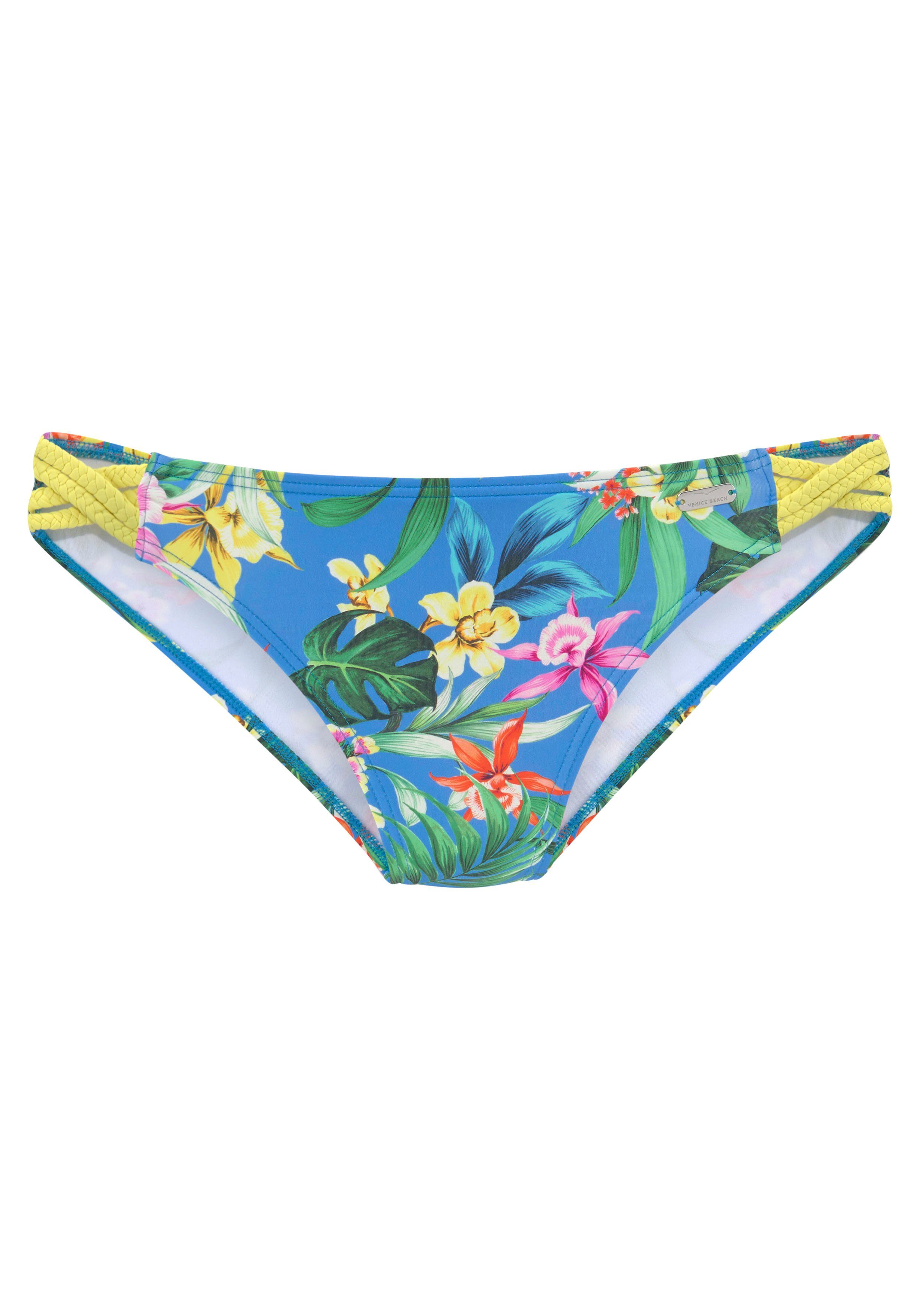 Venice Beach Bikinibroekje Hanni met tropische print en gele details