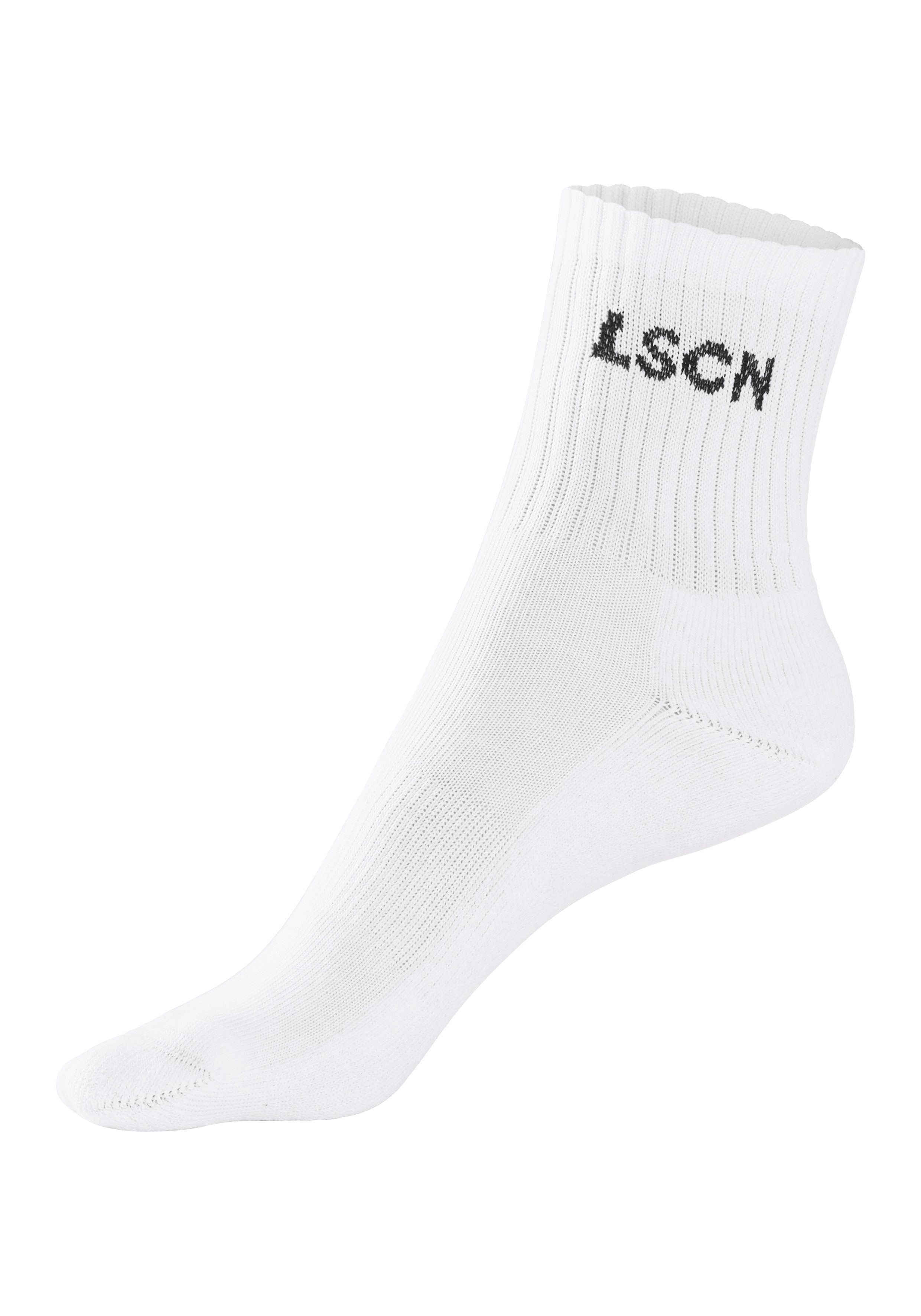 LSCN by LASCANA Tennissokken met badstof, halve voet (set, 2 paar)