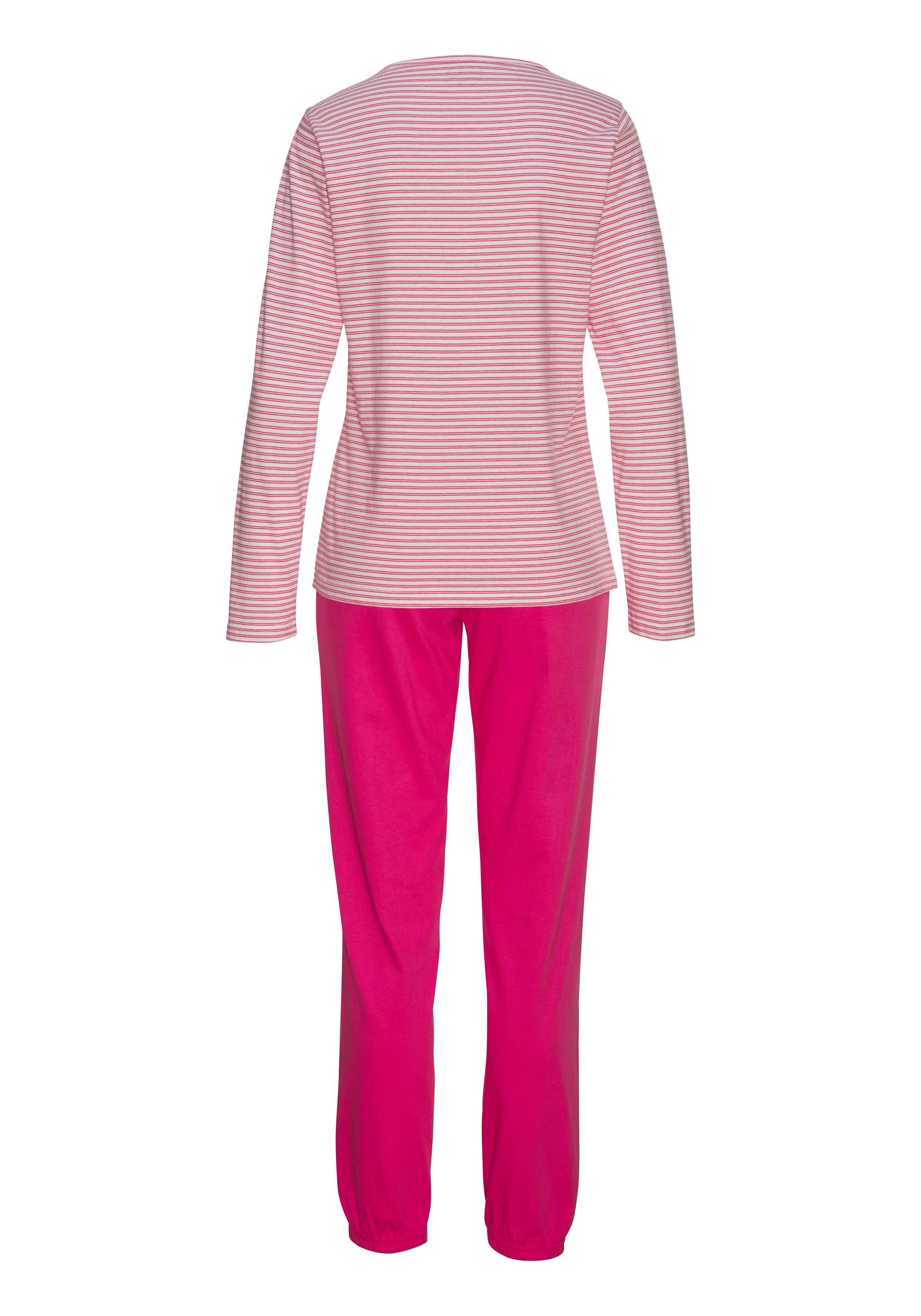 Vivance Dreams Pyjama met strepen van voorgeverfd garen (set, 2-delig)