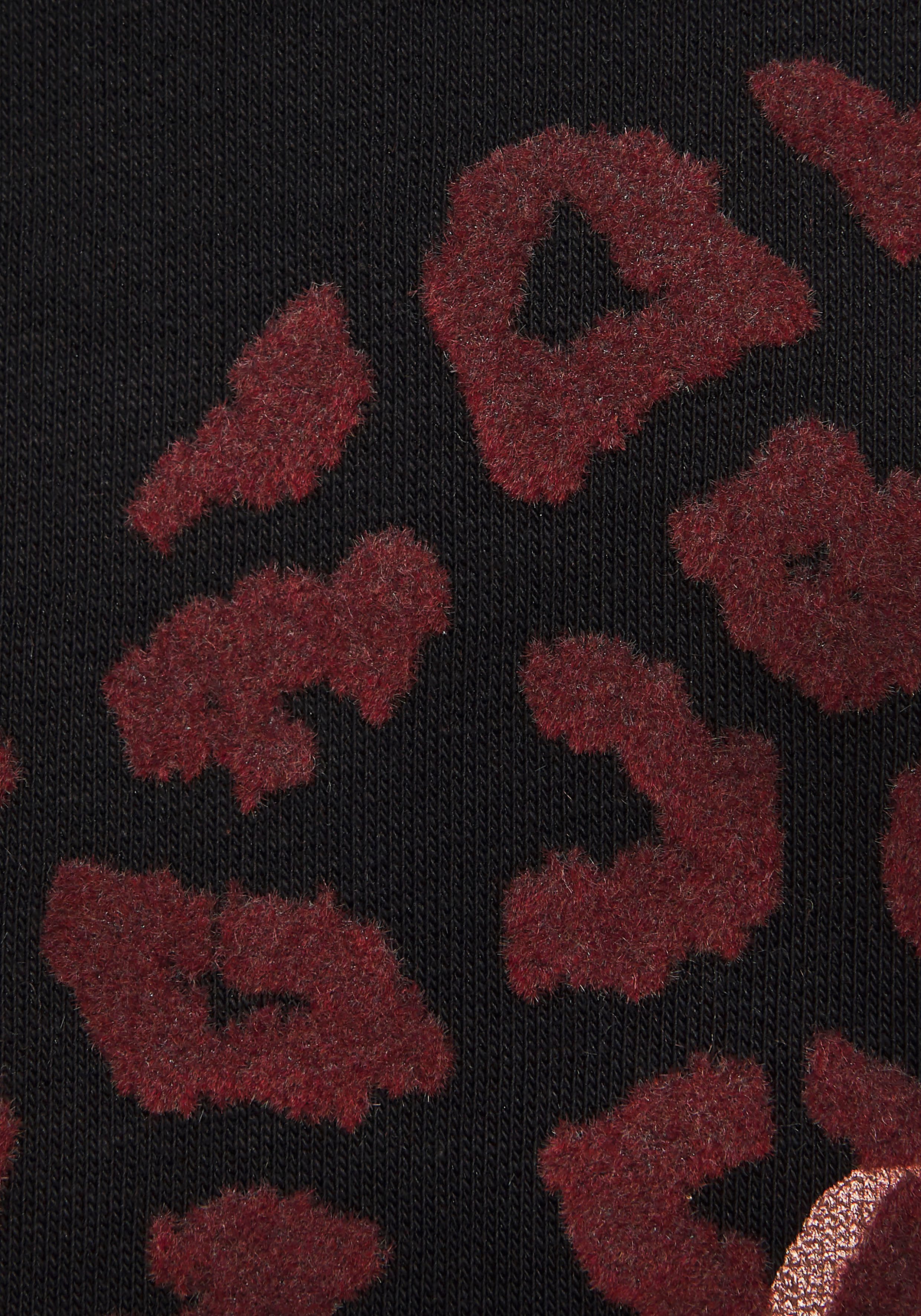 Lascana Sweatshirt Lounge shirt met hart-leo-print, loungewear