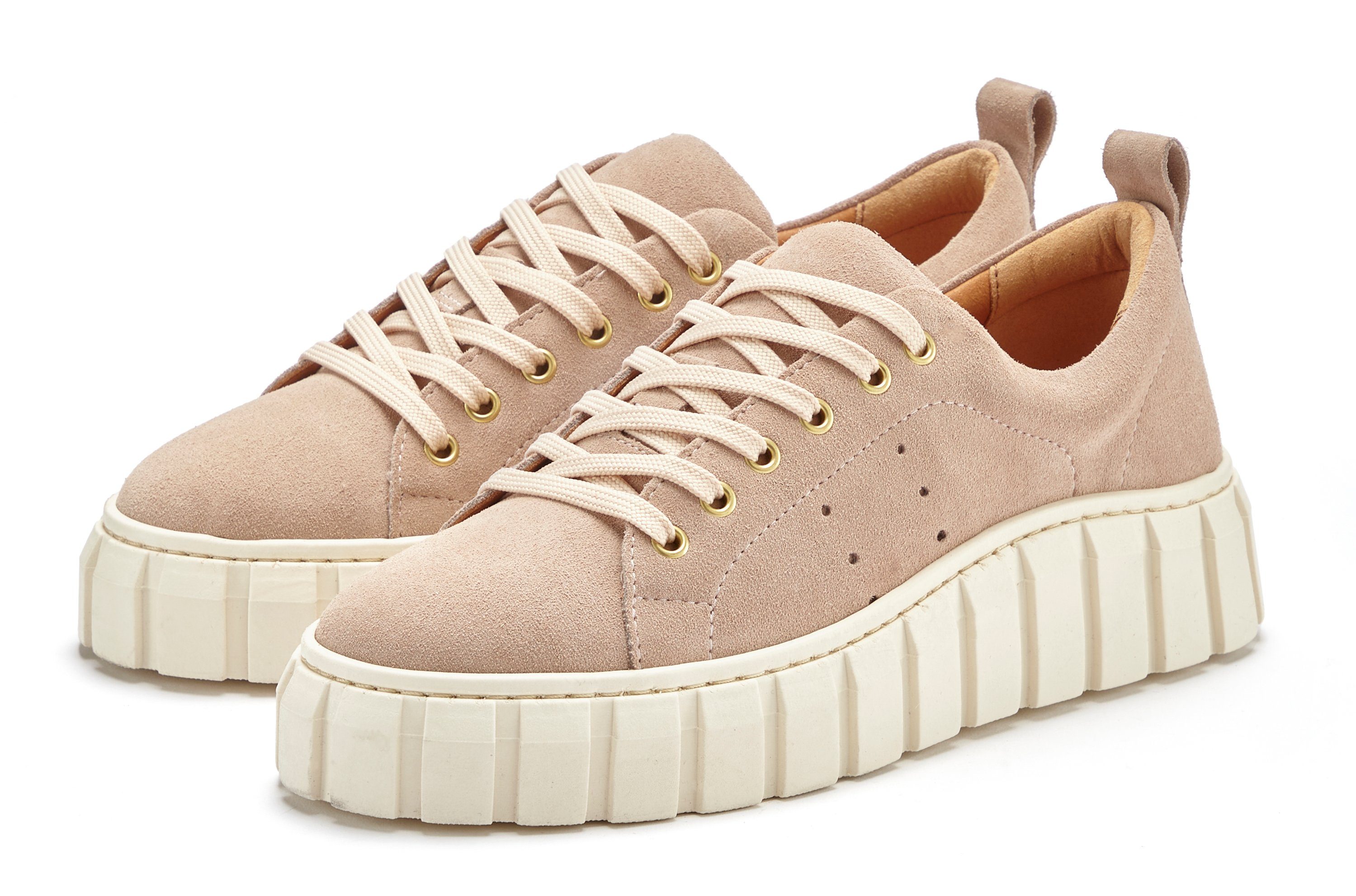 Elbsand Sneakers Vrijetijdsschoen, veterschoen, lage schoen van leer met plateaus zool