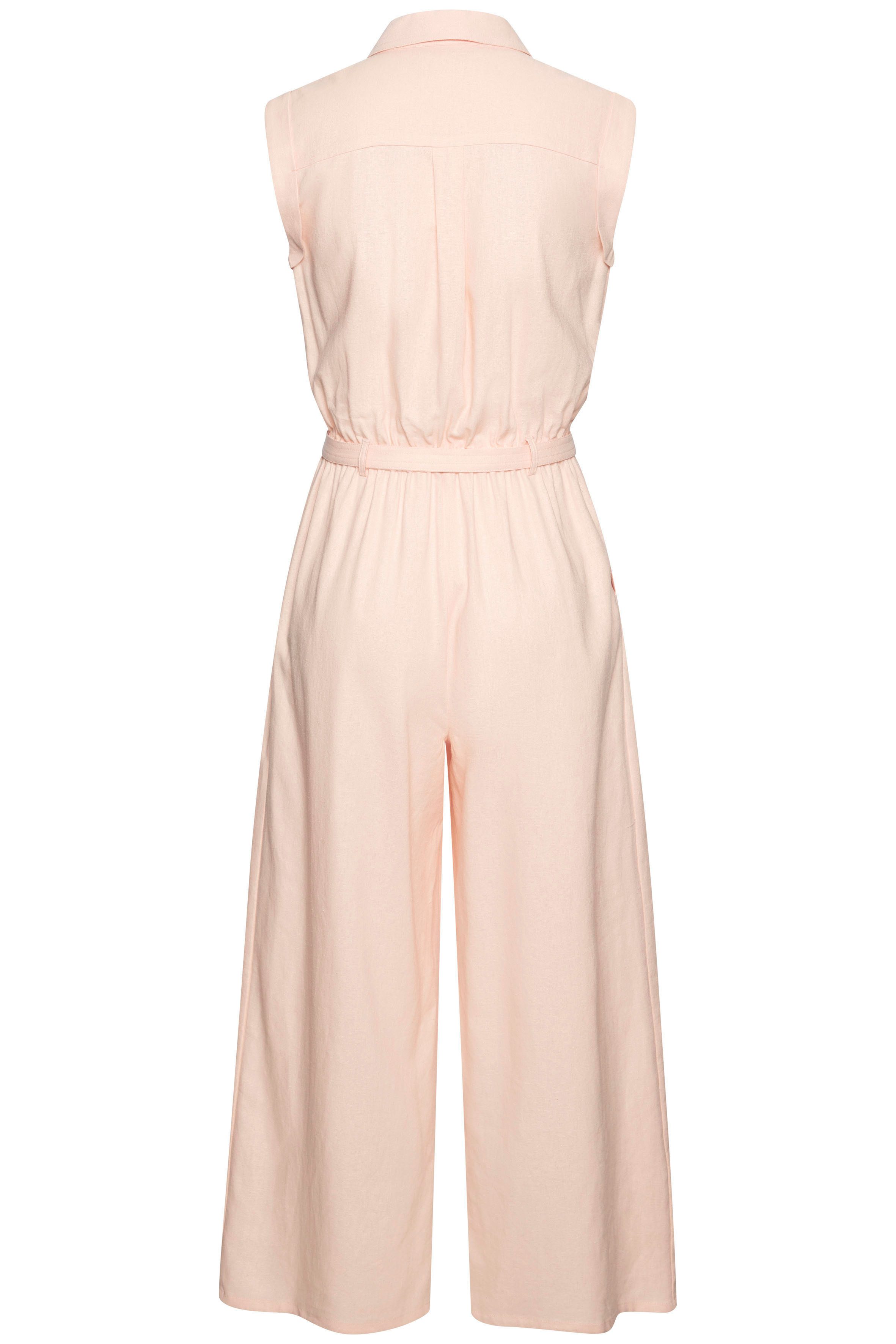 Buffalo Jumpsuit van linnenmix, zomerse jumpsuit met zakken (Met een bindceintuur)