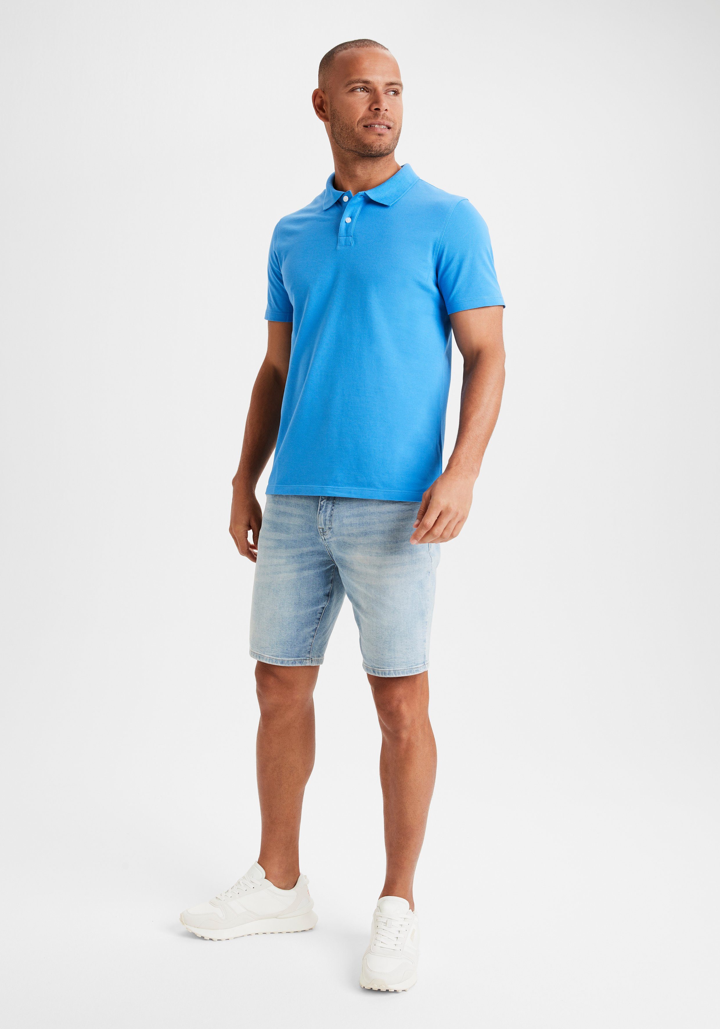 Buffalo Jeansshort 5-pocketshort met normale taillehoogte, korte broek van elastische denimkwaliteit