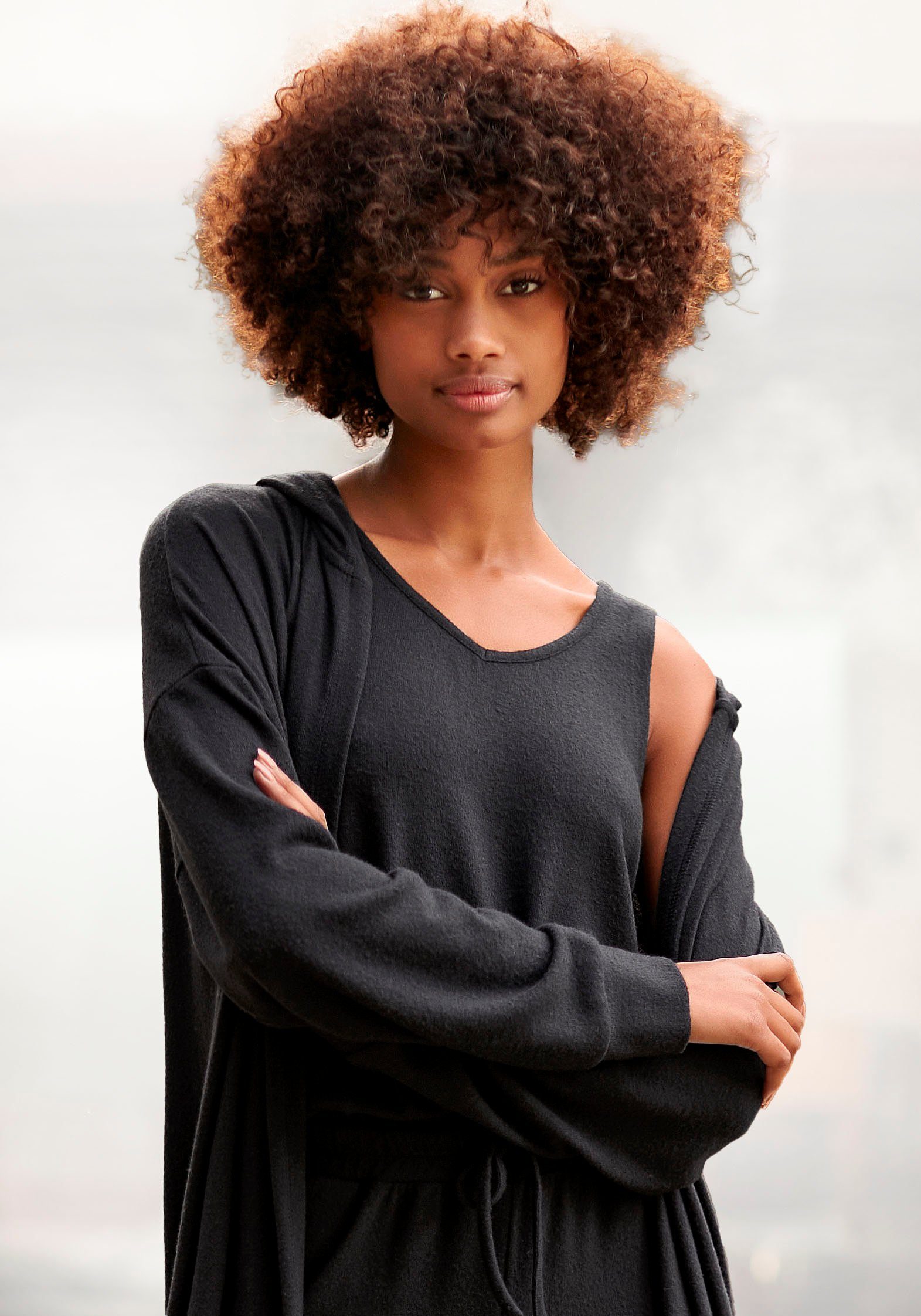 Lascana Gebreide top met brede banden, loungewear