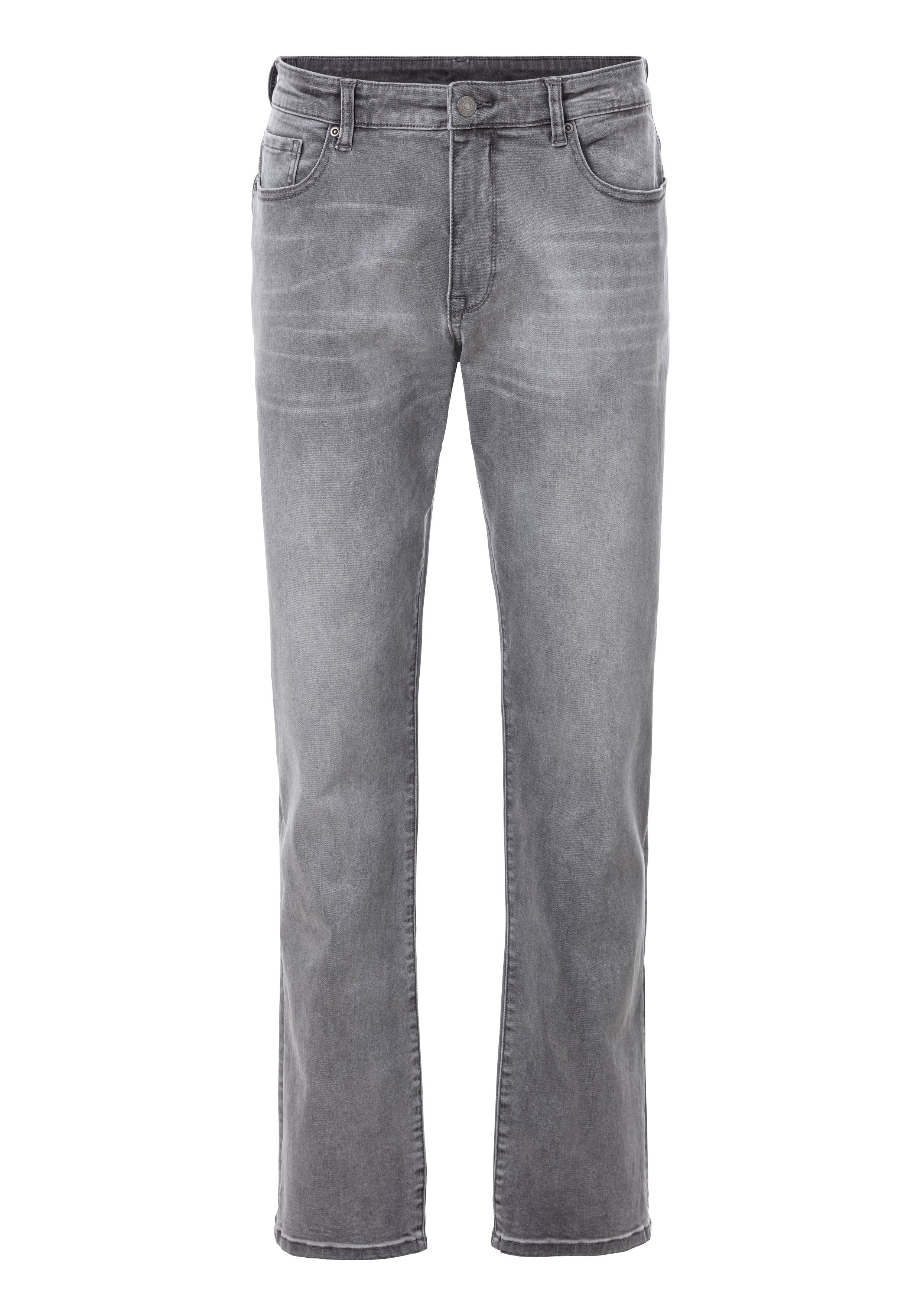 John Devin 5-pocket jeans Straight-fit Jeans in elastische denimkwaliteit heren maat 32 grijs