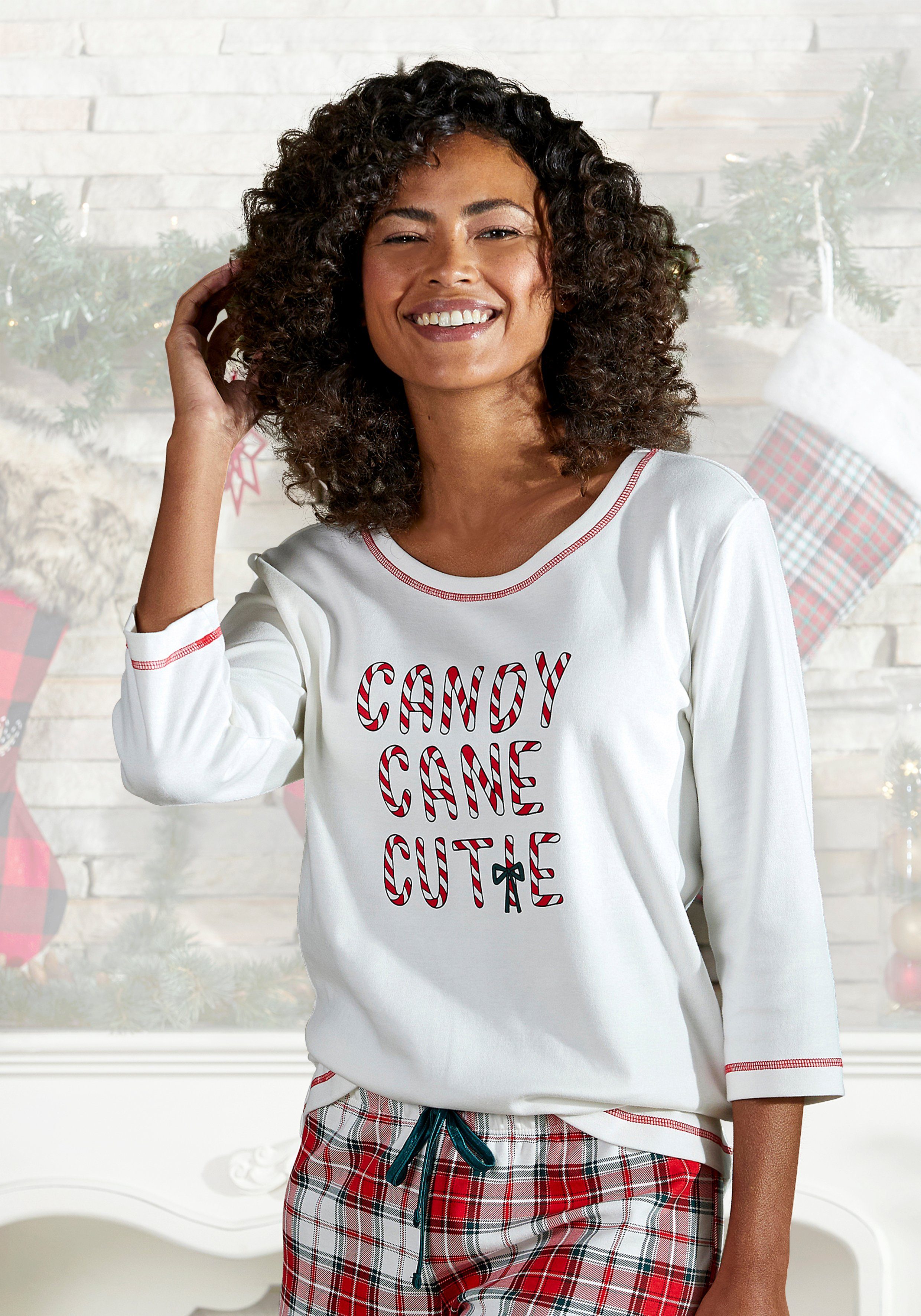 Lascana Pyjama top met belettering