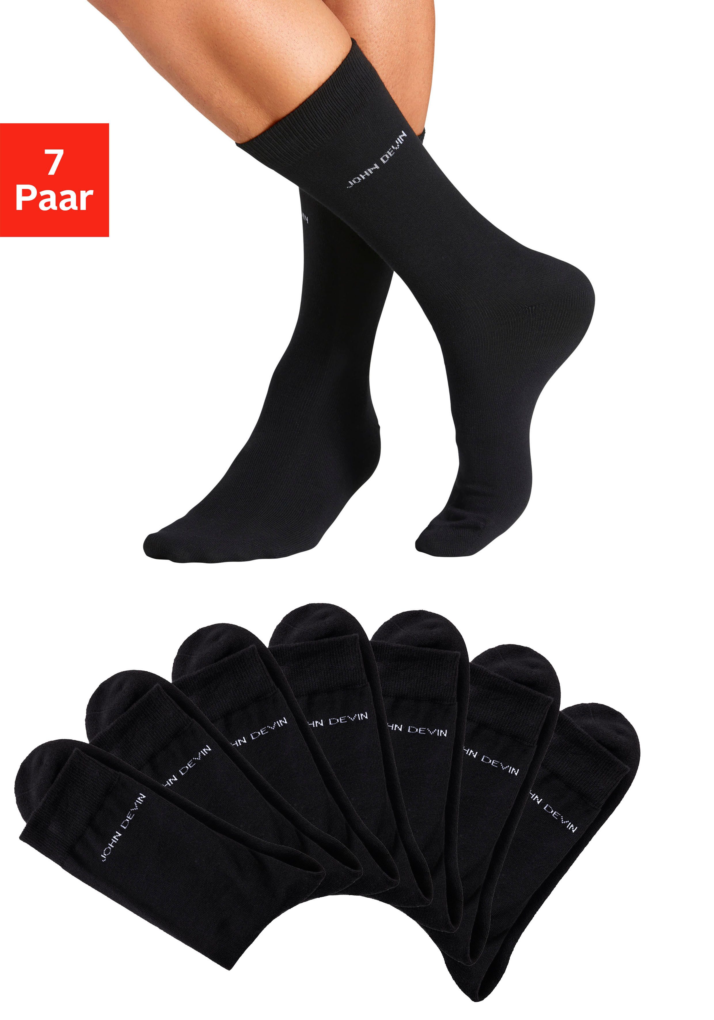 John Devin Basic sokken voor elke dag (set, 7 paar)