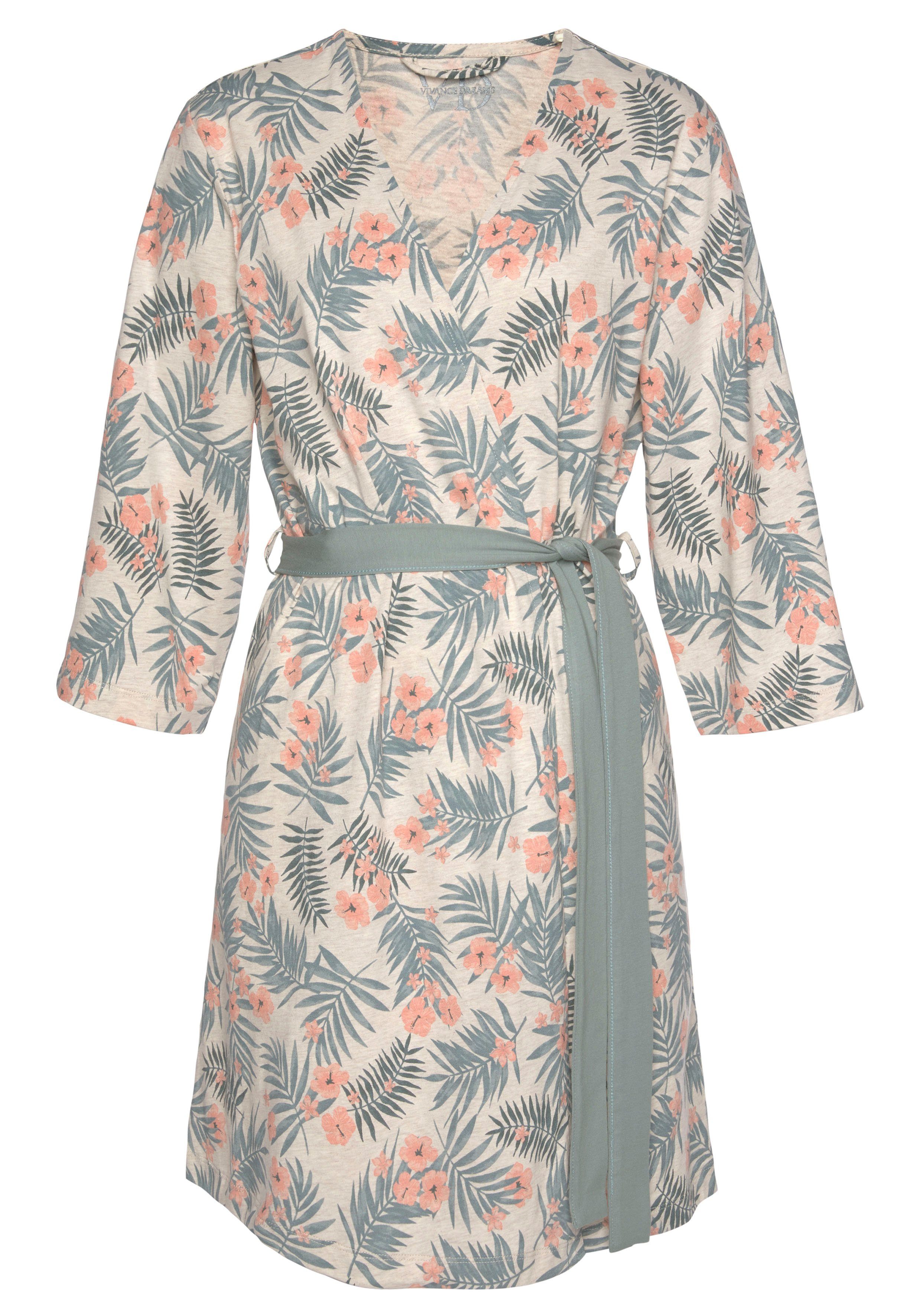 Lascana Kimono in uni en print all-over