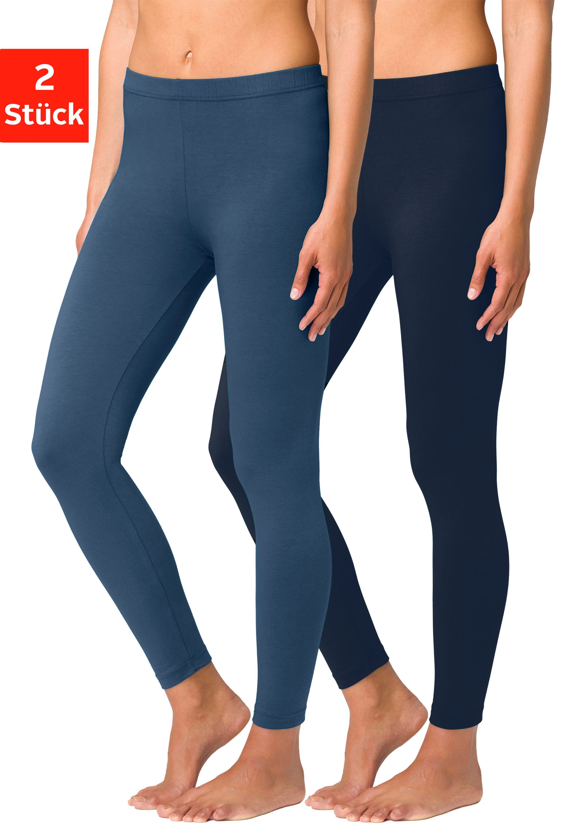 vivance active Legging met rubberen tailleband, loungewear (2-delig, Set van 2)