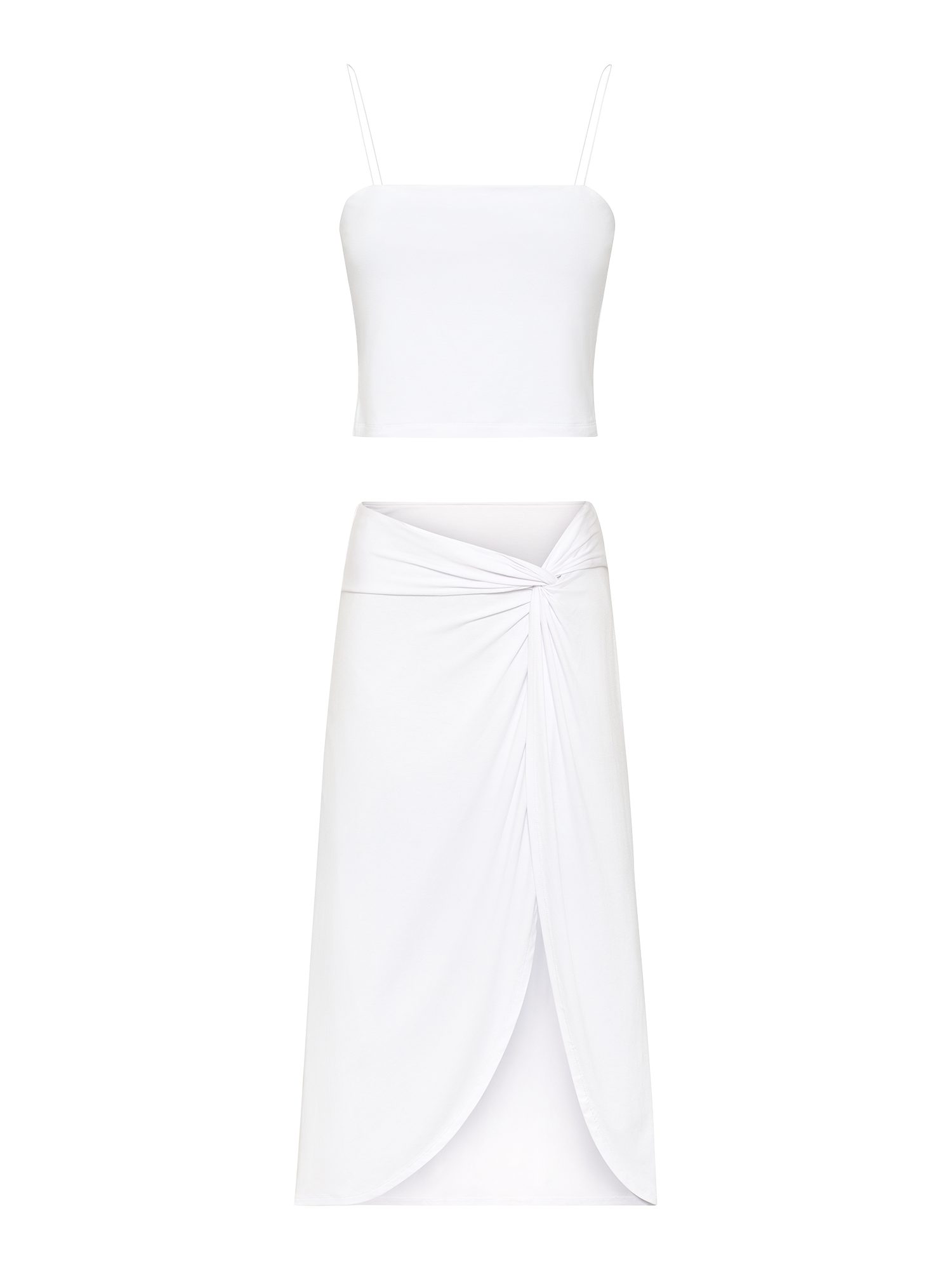 LSCN by LASCANA Top met spaghettibandjes en midi rok (set, 2-delig, En midi rok)