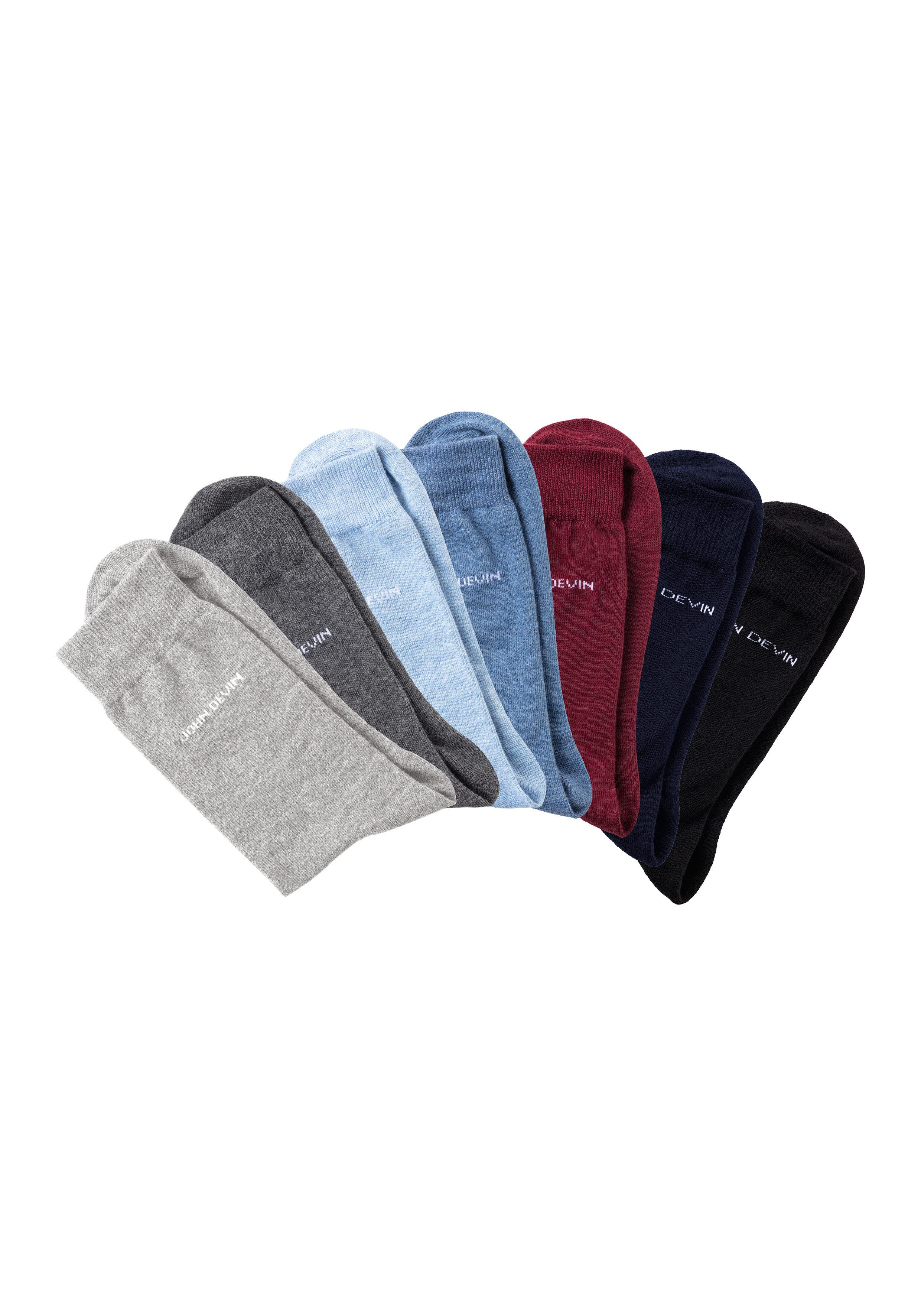 John Devin Basic sokken voor elke dag (set, 7 paar) heren maat 47-48 multicolor