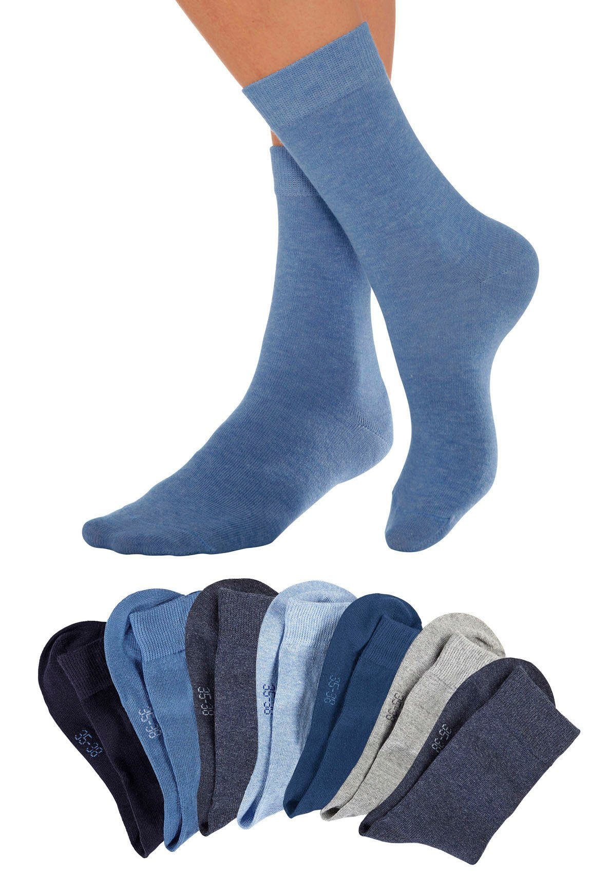 Lavana Basic sokken met knelvrije boord (set, 7 paar)