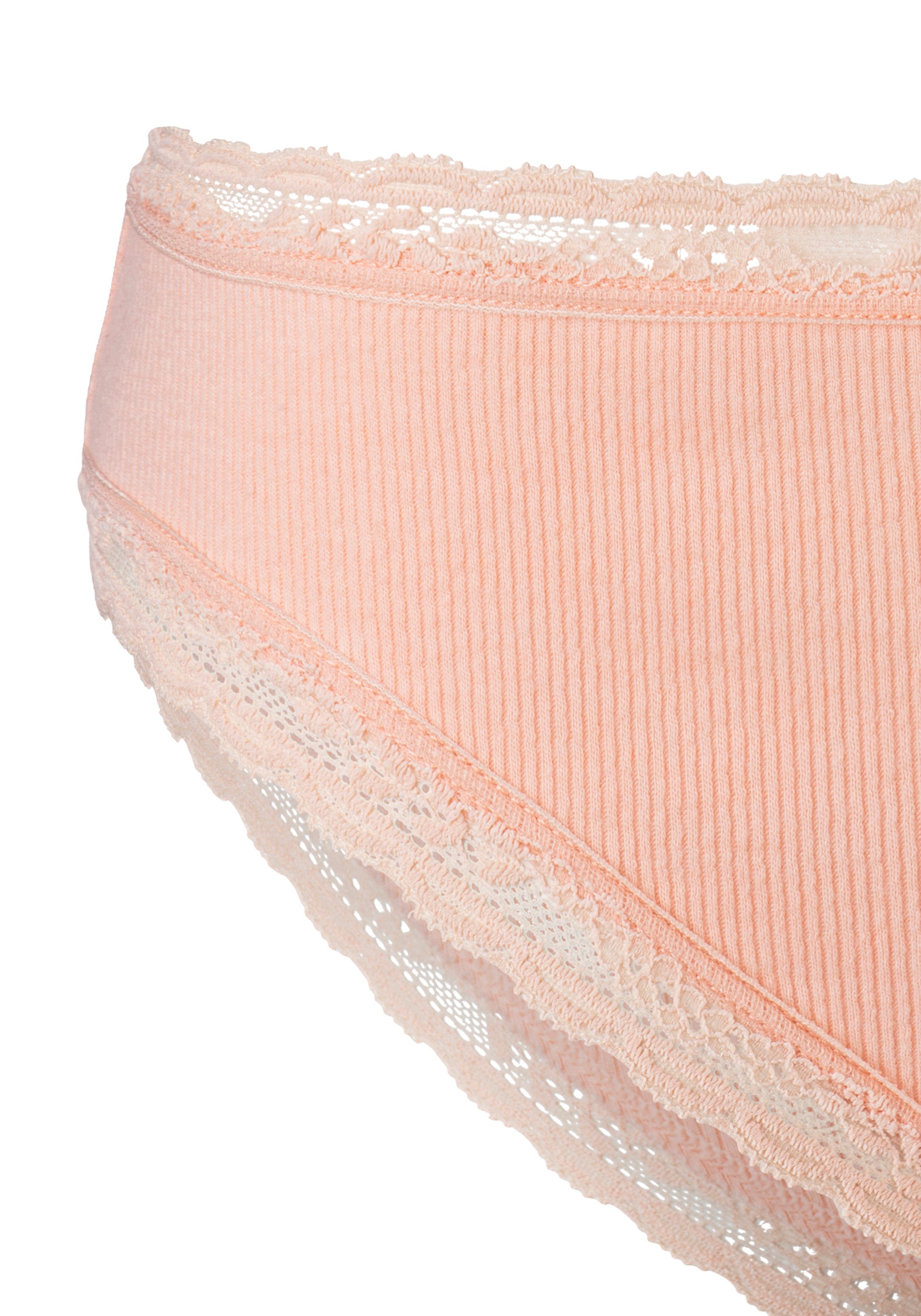 s.Oliver RED LABEL Beachwear Brazilian slip met modieuze kant (set, 2 stuks)