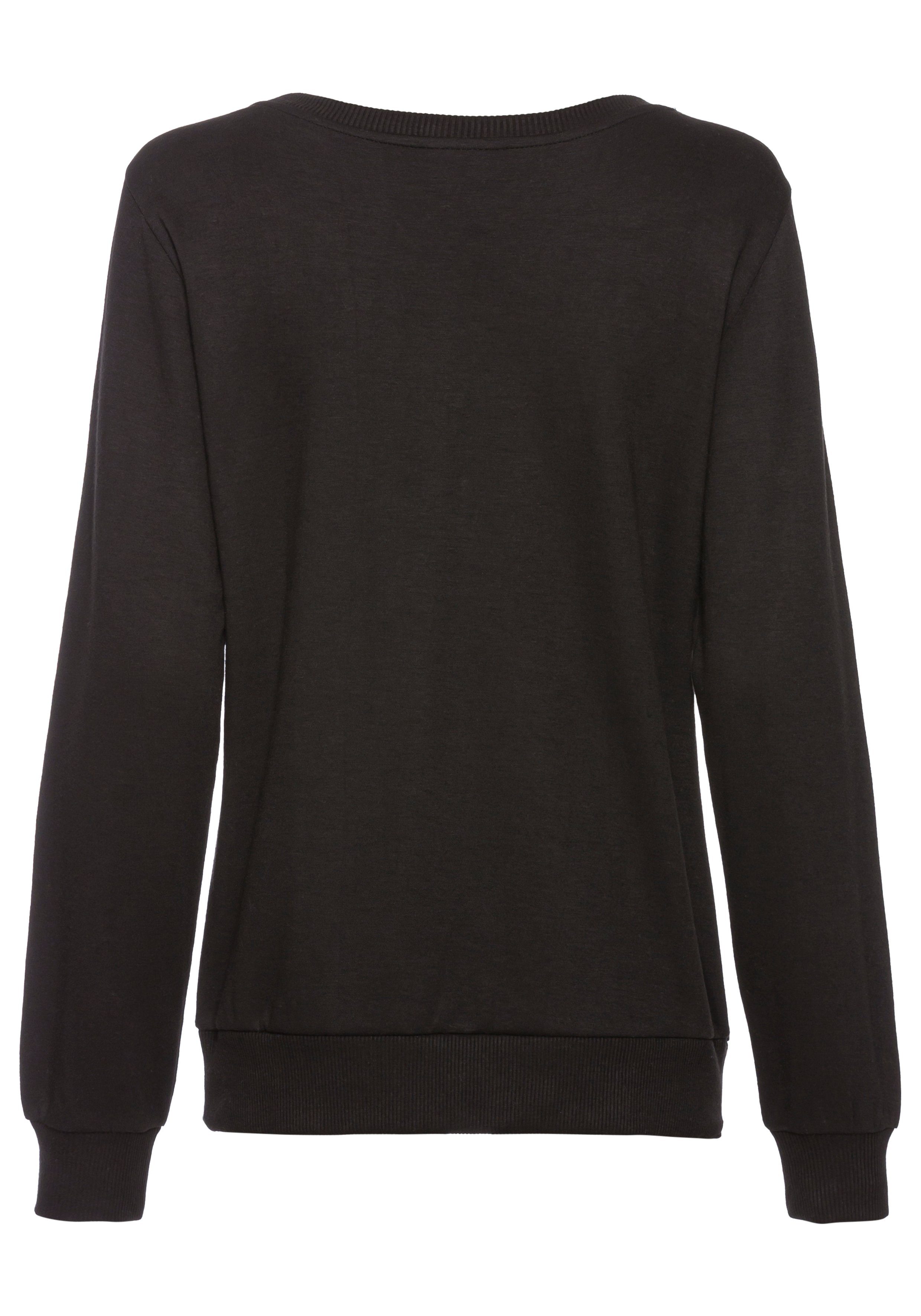 Vivance Lang sweatshirt met loungewear borduring, loungeshirt