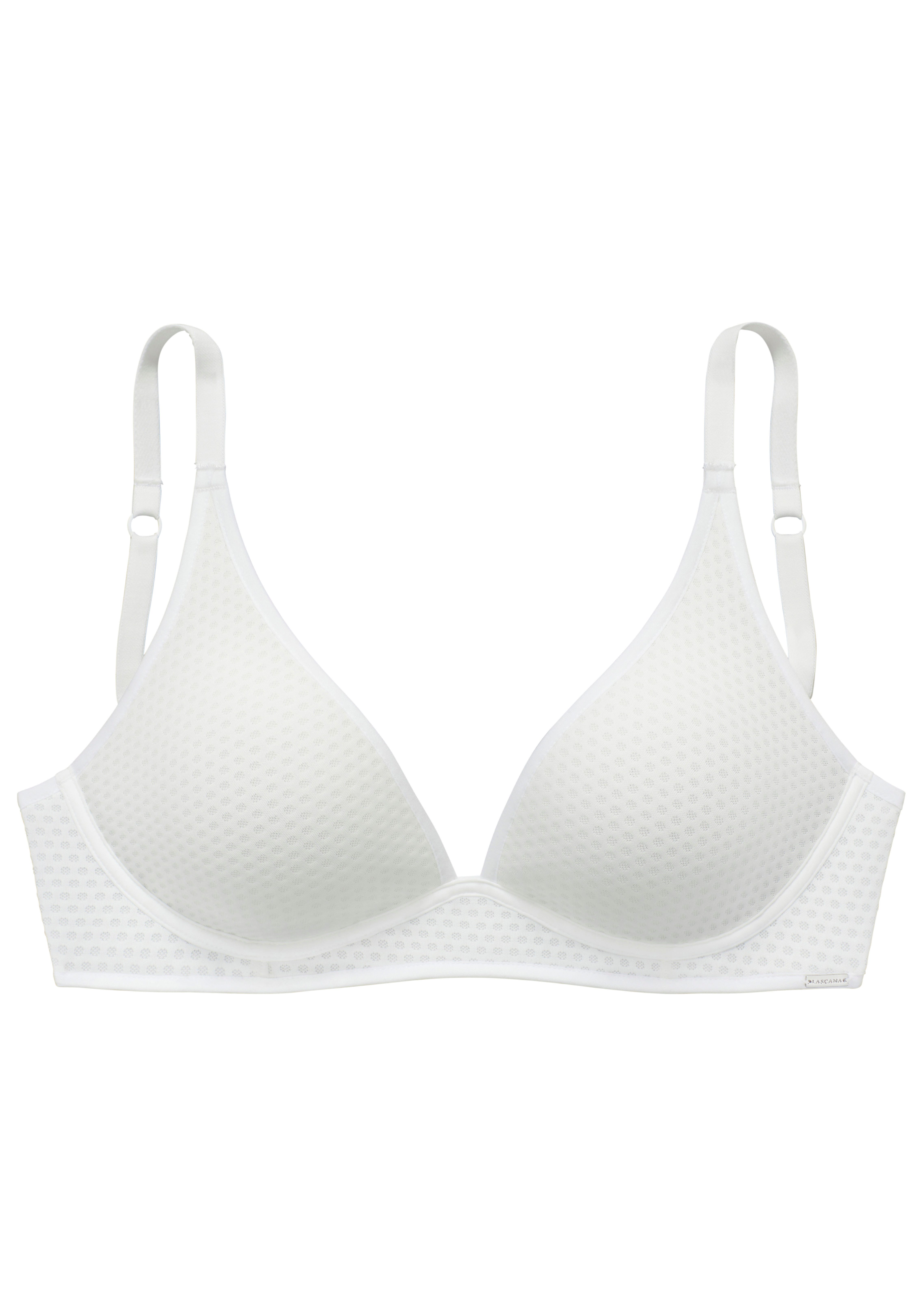 Lascana Bralette-bh zonder beugel met cups van gemusterd spacer-materiaal, basic