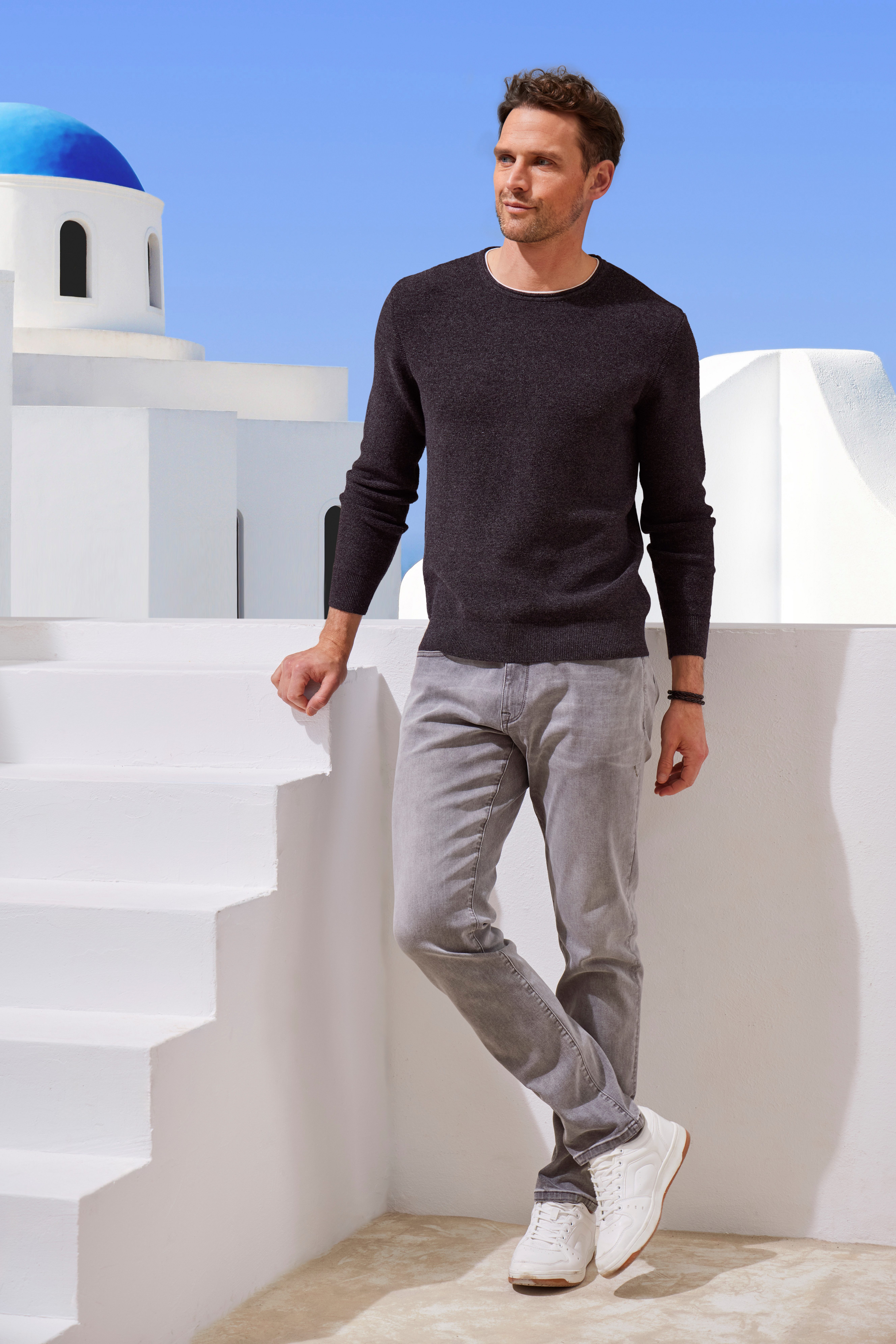 John Devin 5-pocket jeans Straight-fit Jeans in elastische denimkwaliteit