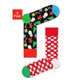 happy socks sokken met winters-kerstachtige motieven (2 paar) multicolor