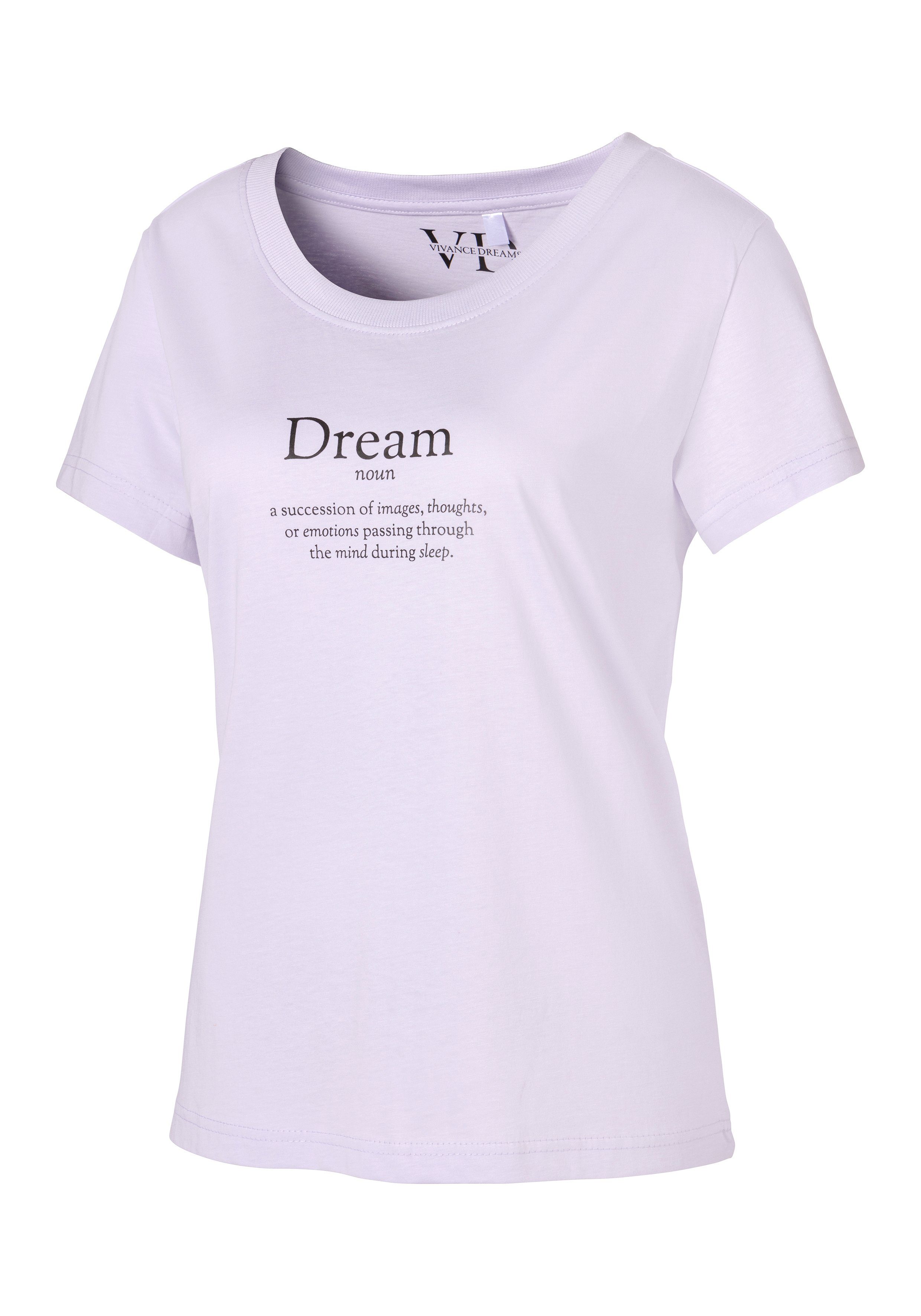 Vivance Dreams Pyjama top met statementprint