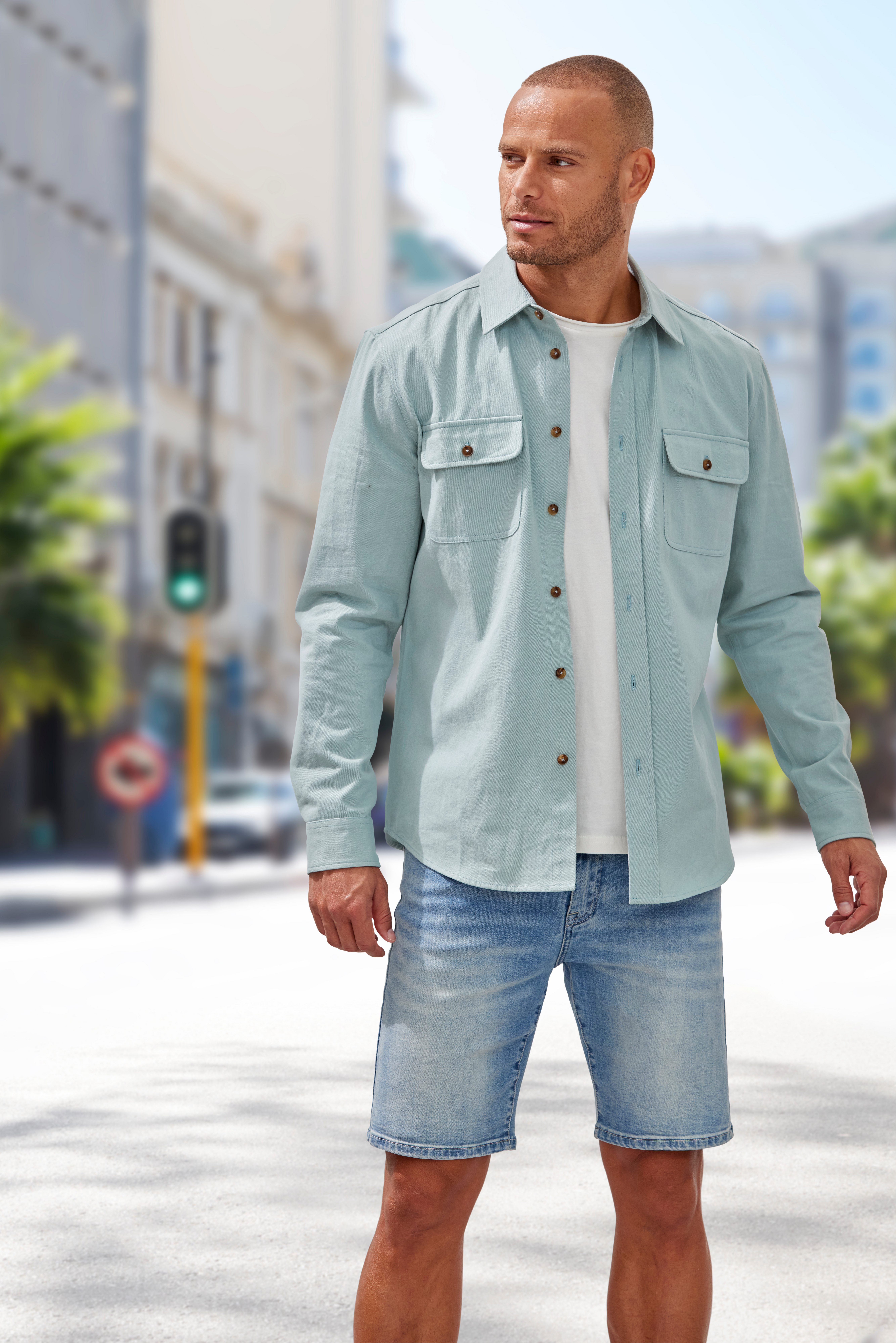 John Devin T-shirt Relaxed fit, korte mouwen, vrijetijdsshirt met ronde hals van 100% katoen (set, 2)