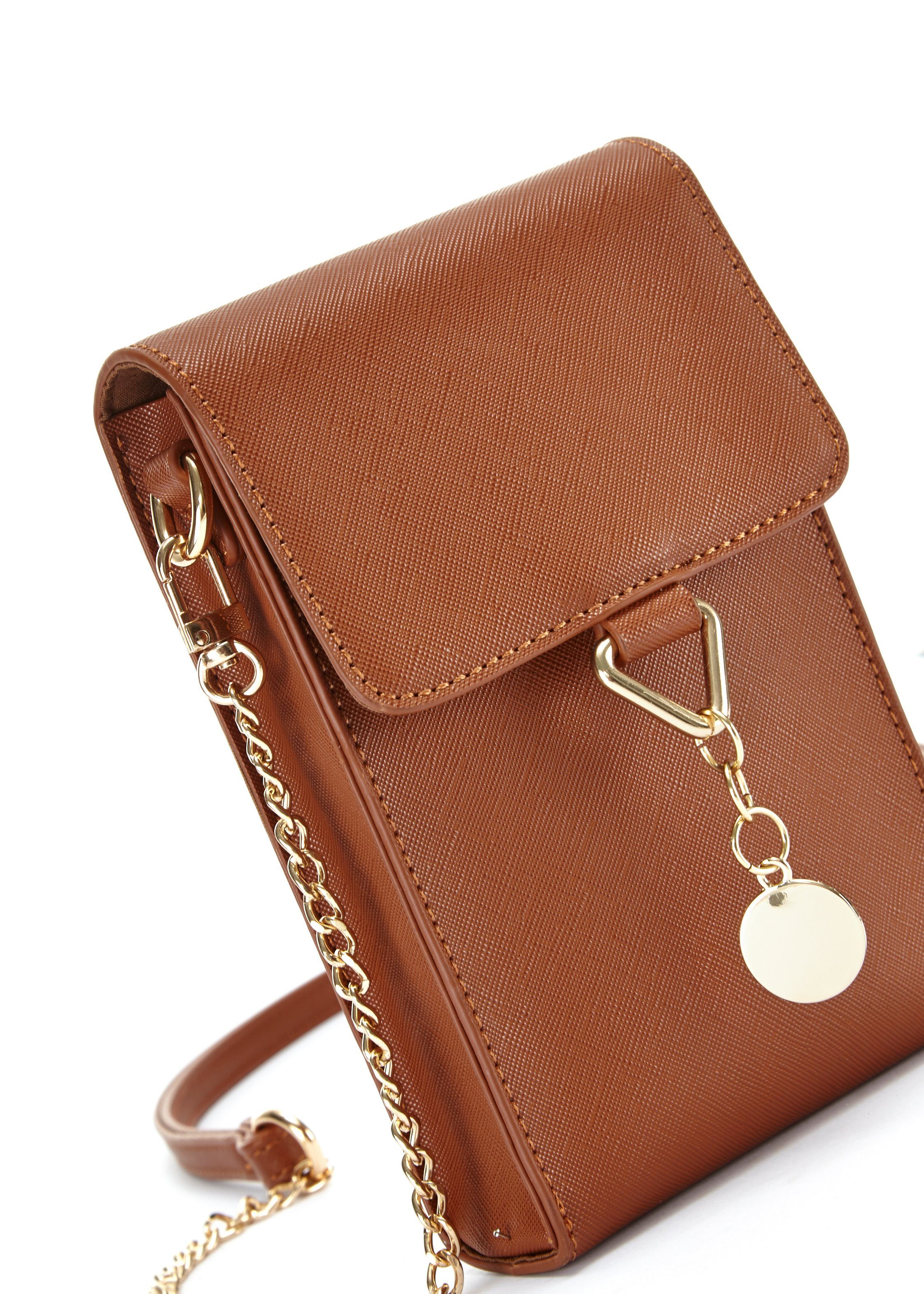 Lascana Schoudertas Hangtag & kettingdetails, minibag, telefoontas, cross-body, VEGAN