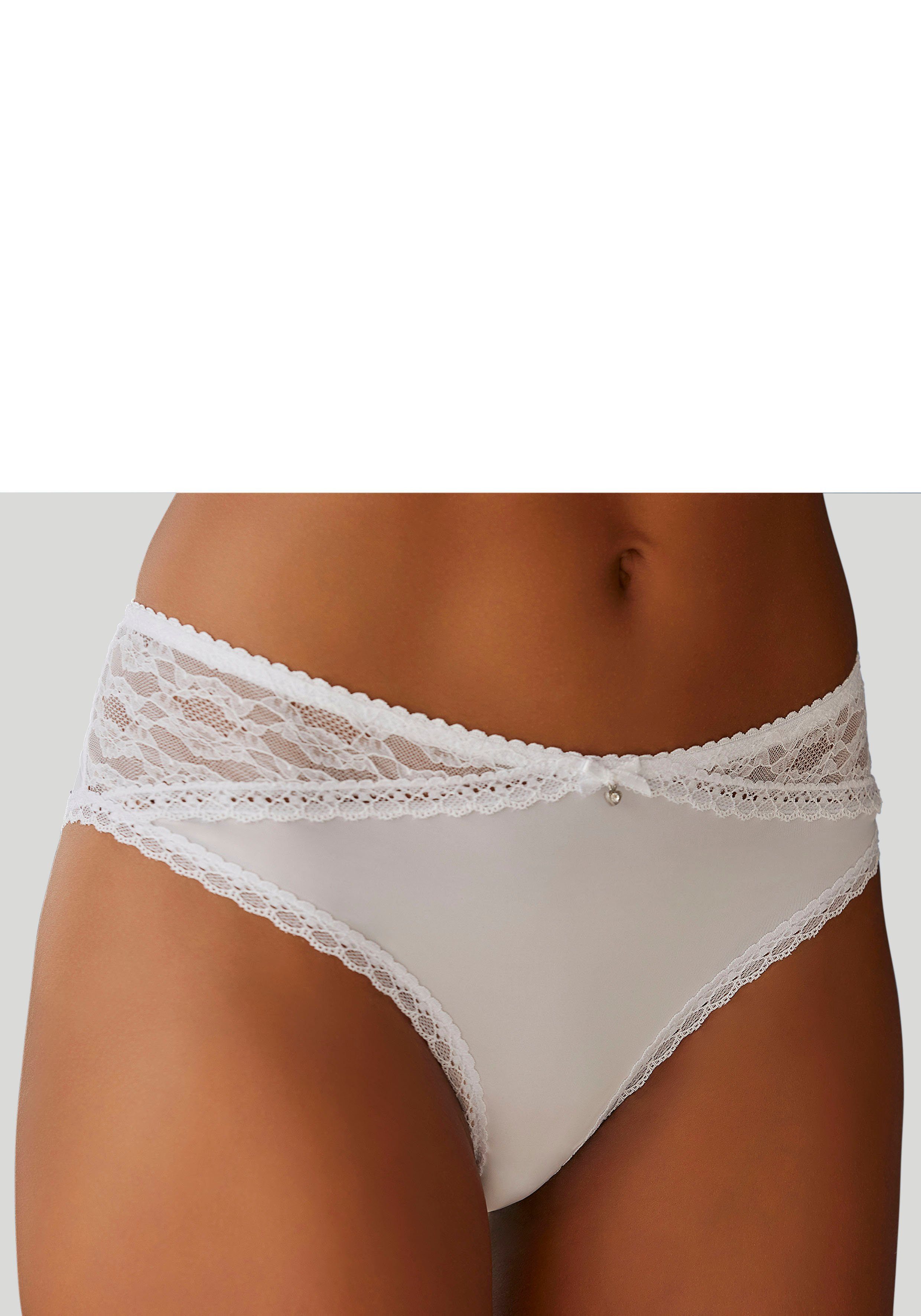 s.Oliver RED LABEL Beachwear Hipster Clarissse met stijlvol transparante, kanten inzetten