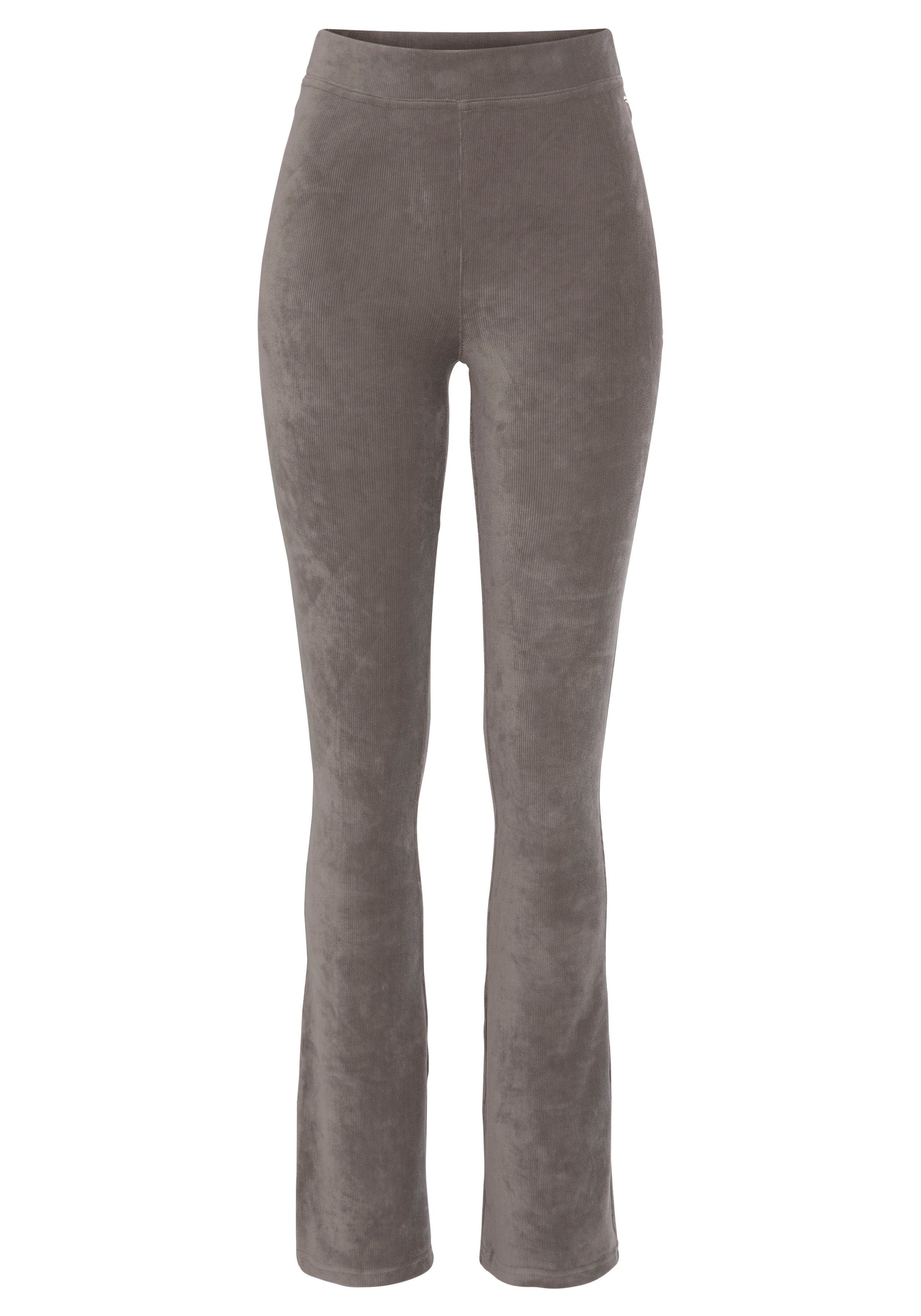 Lascana Jazzpants uit zacht materiaal in cordlook, loungewear sport broeken maat 32/34 bruin