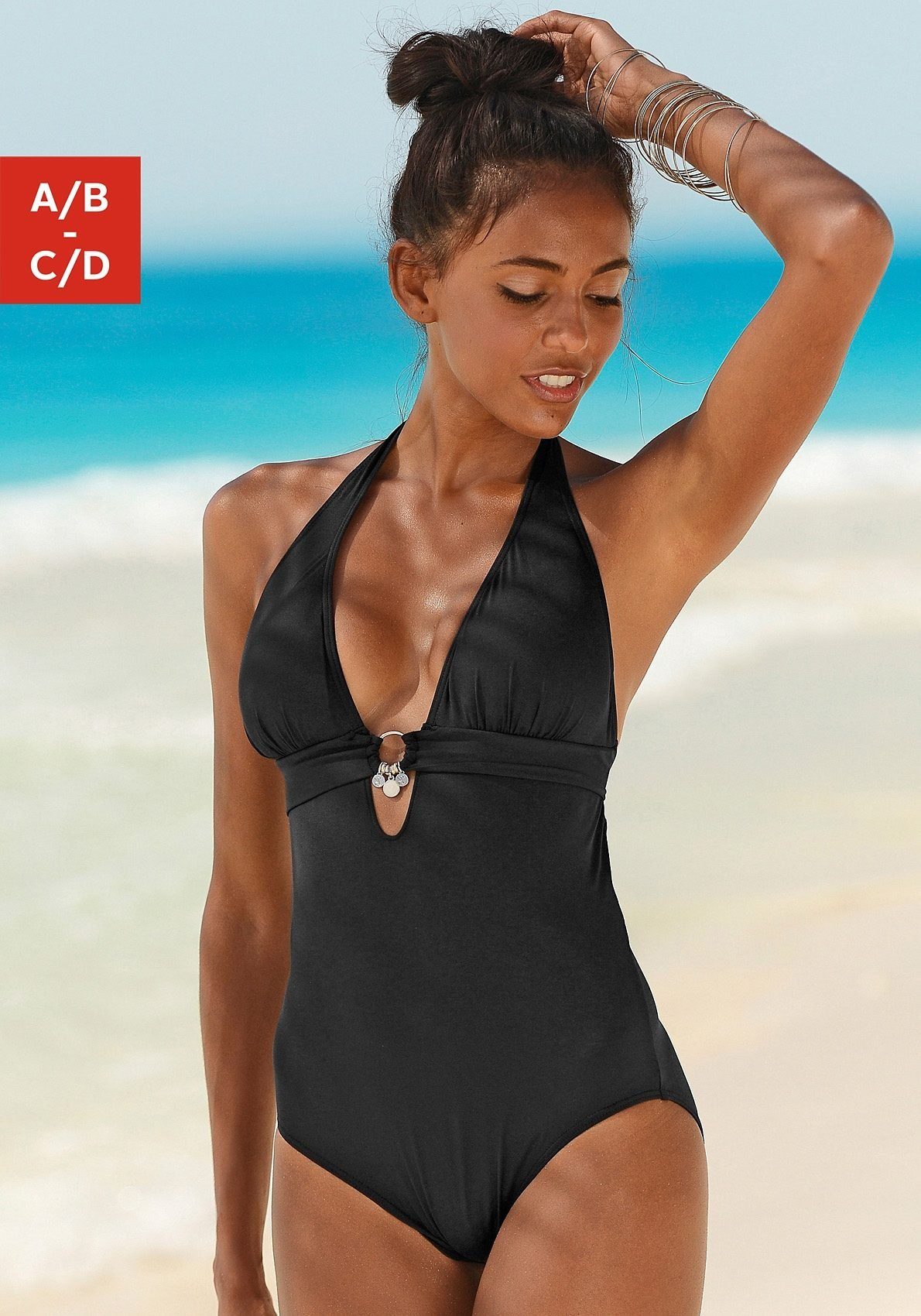 s.Oliver RED LABEL Beachwear Badpak TONIA verwijderbare cups, te strikken in de nek, te sluiten op de rug