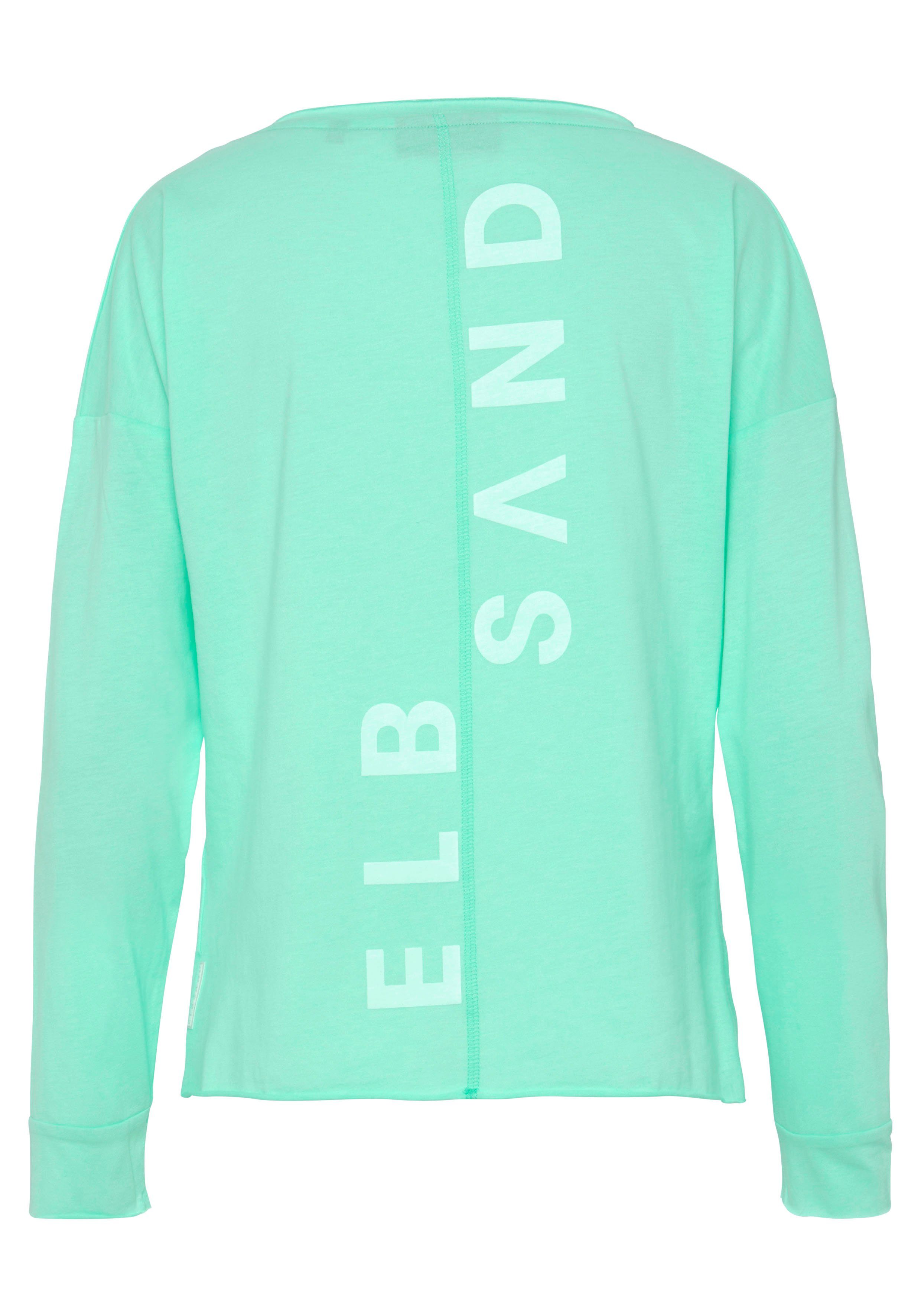 Elbsand Shirt met lange mouwen Raina met logoprint op de rug, longsleeve van katoenmix