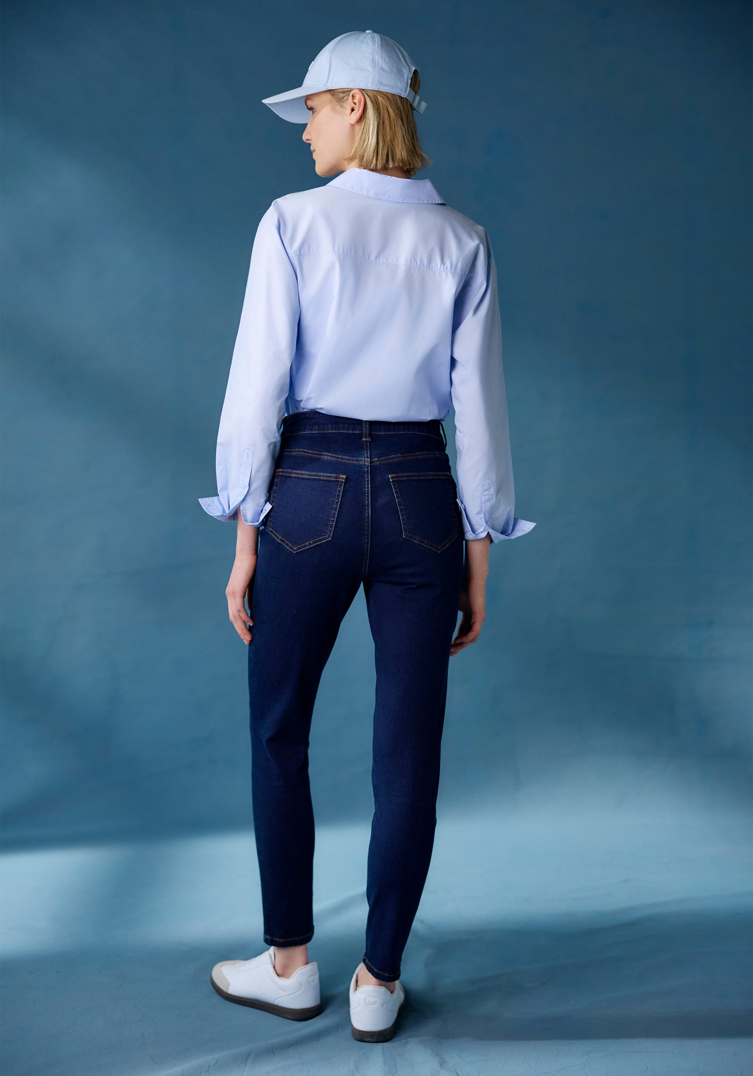 Lascana Overhemdblouse achter langer gesneden, damesblouse van katoen, klassiek-elegant