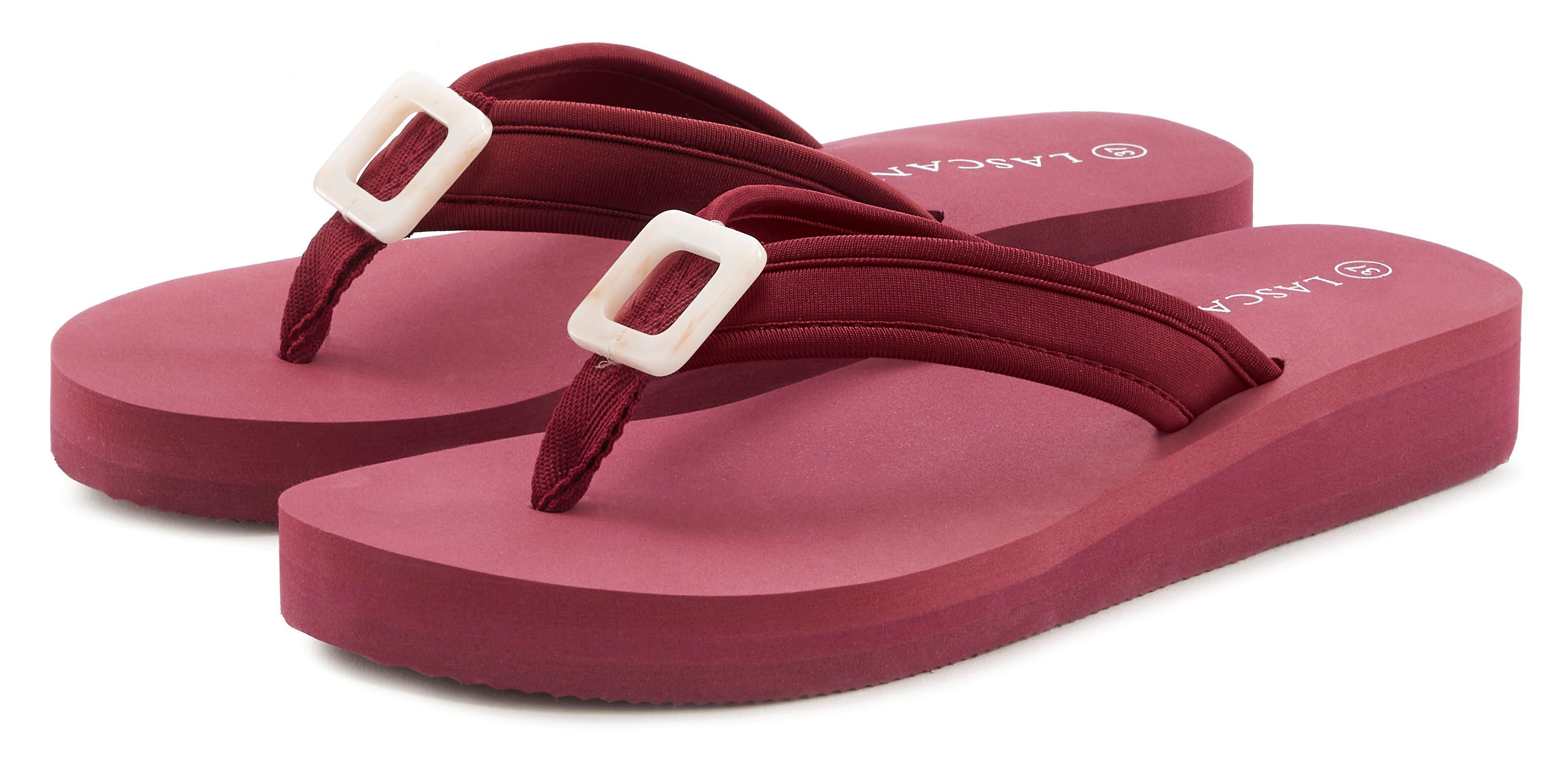 Lascana Badslippers Sandaal, pantoffel, badslipper met decoratieve applicatie VEGAN