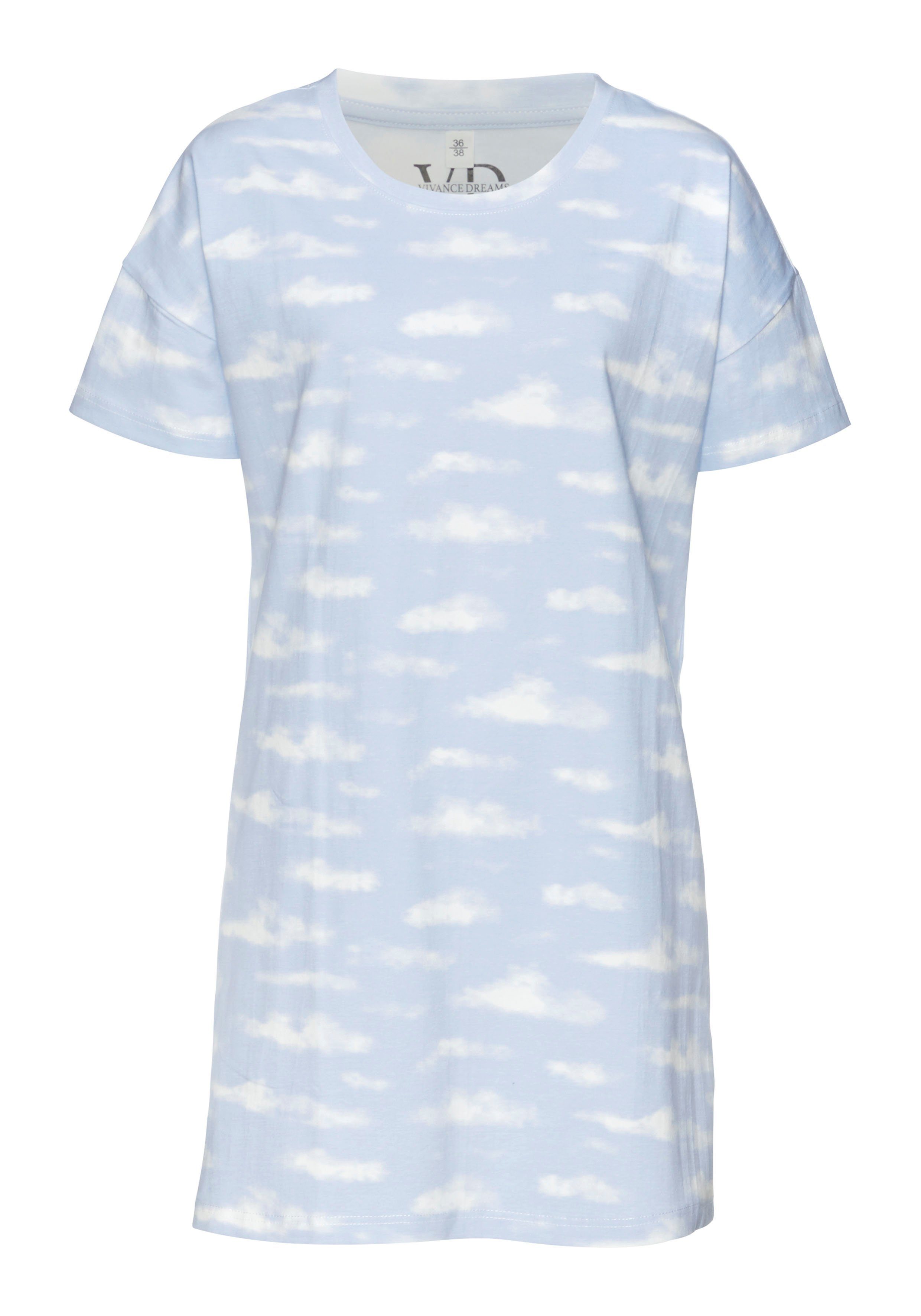 Vivance Dreams Nachthemd met wolkenmotief (Set van 2)