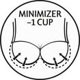 triumph minimizer-bh essential minimizer w cup c-g, beugelbeha met modern jacquard patroon bruin