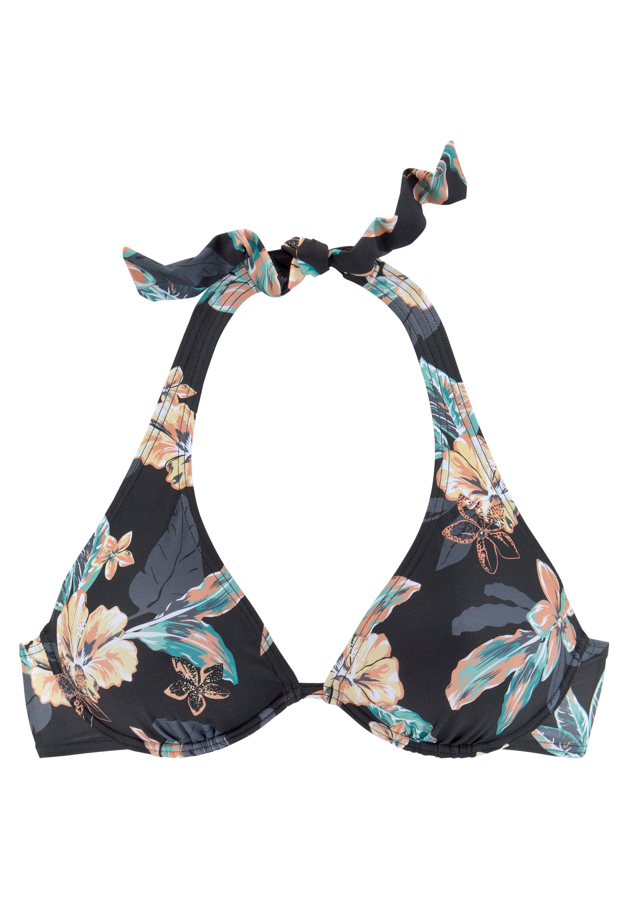 Venice Beach Bikinitop met beugels Lori Druk met trendy hibiscus bloemen, uitneembare softcups