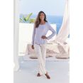 s.oliver red label beachwear pyjama met gemarmerde print beige