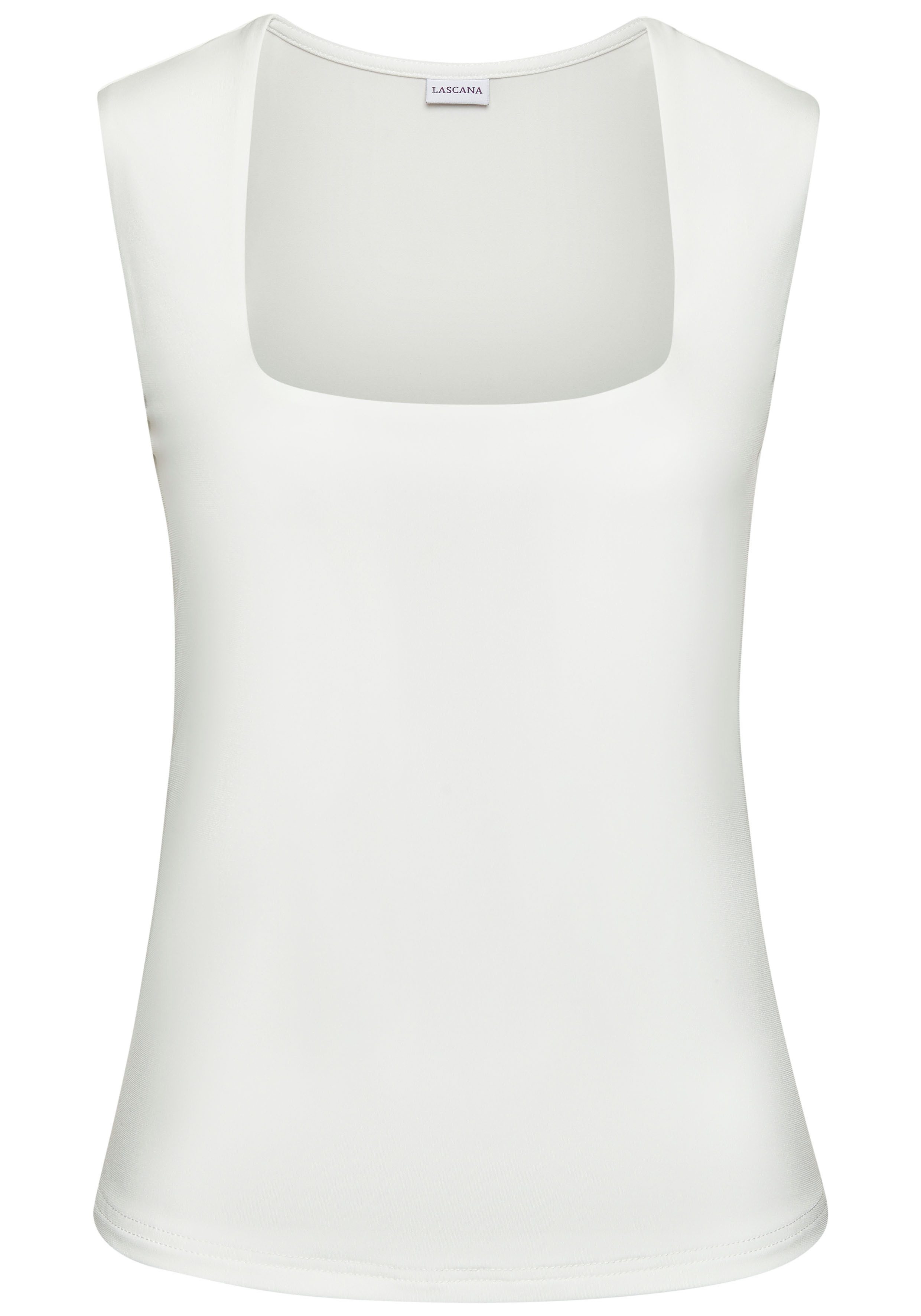 Lascana Tanktop van kreukvrij materiaal, elegant basis top met brede banden