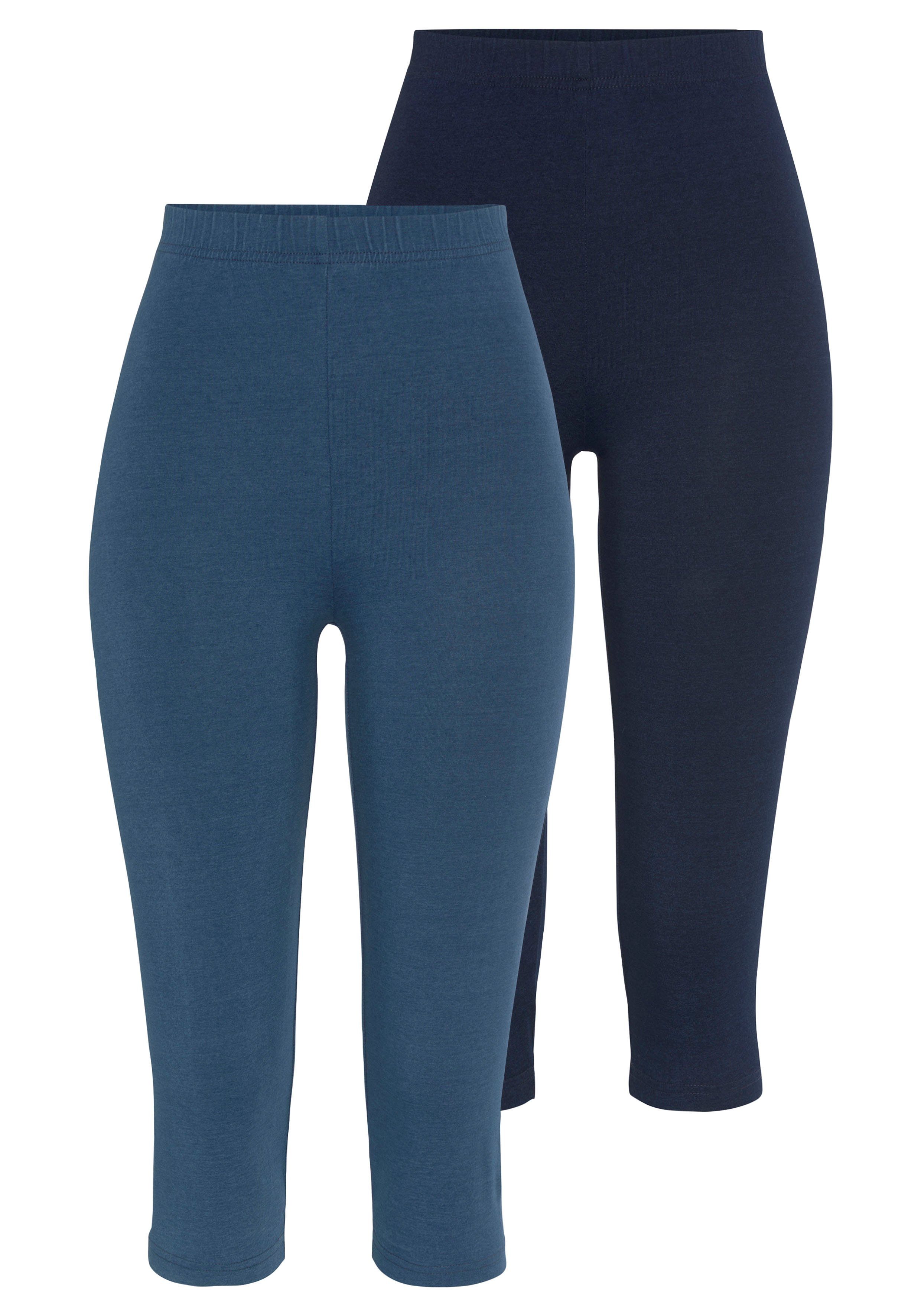vivance active Caprilegging met rubberen tailleband, loungewear (Set van 2)