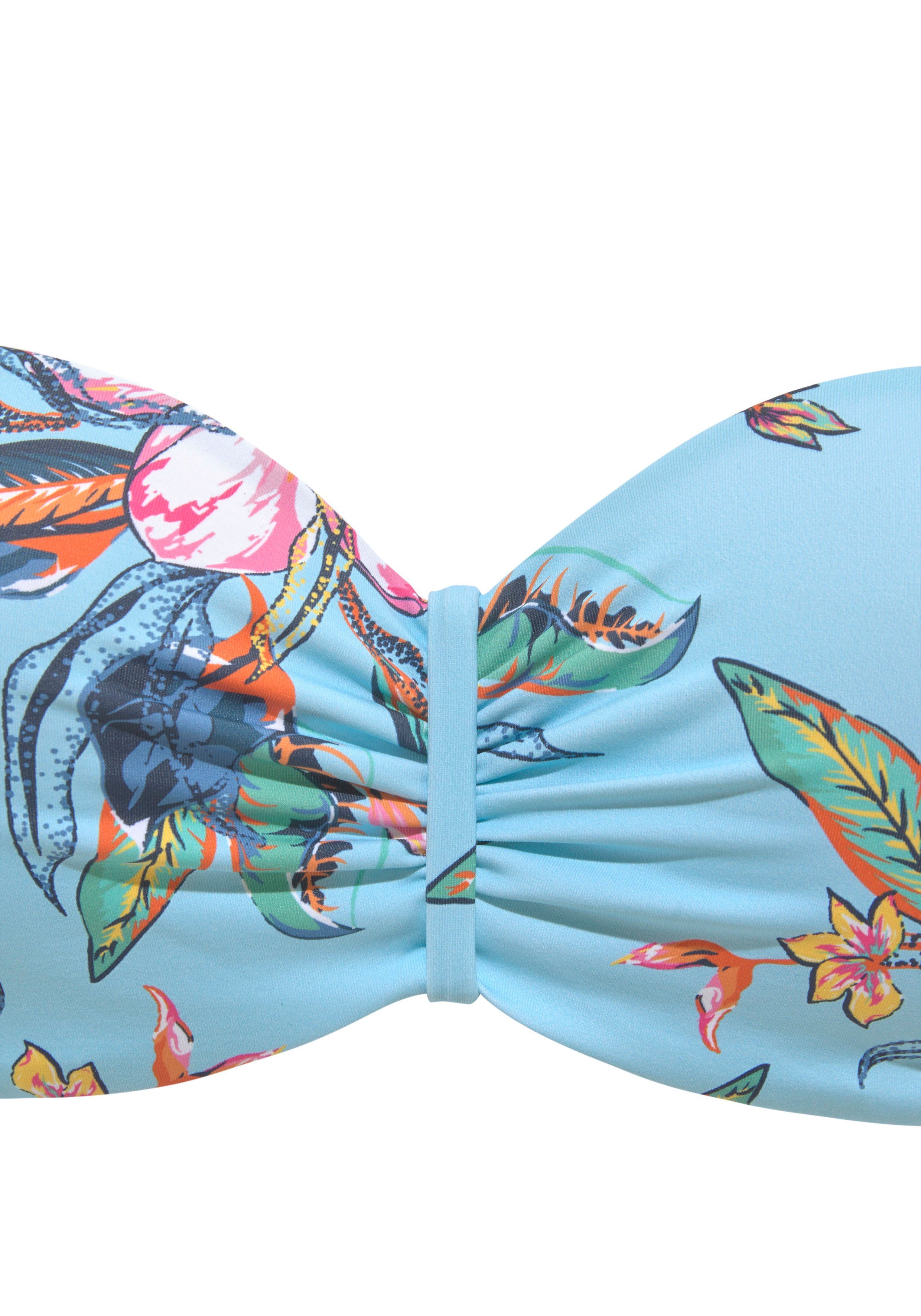 Lascana Beugelbikinitop in bandeaumodel MALIA met tropische print