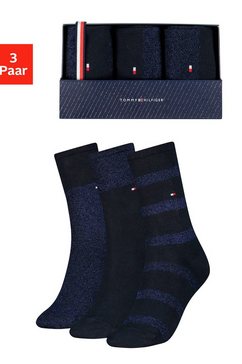 tommy hilfiger sokken met glinsterdraden (box) blauw